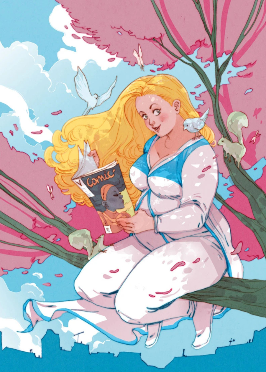 Faith comic cover art by Marguerite Sauvage