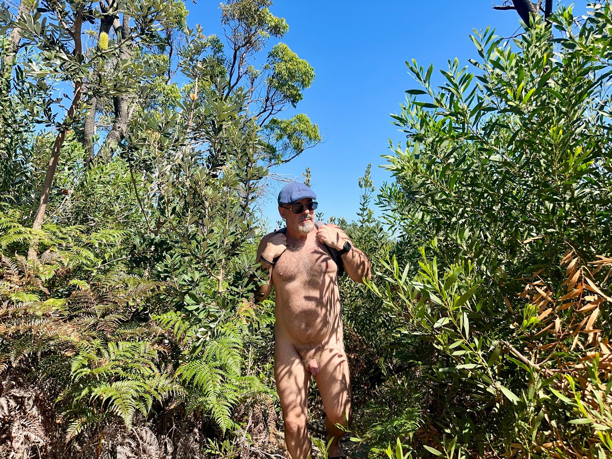 Naked hiking