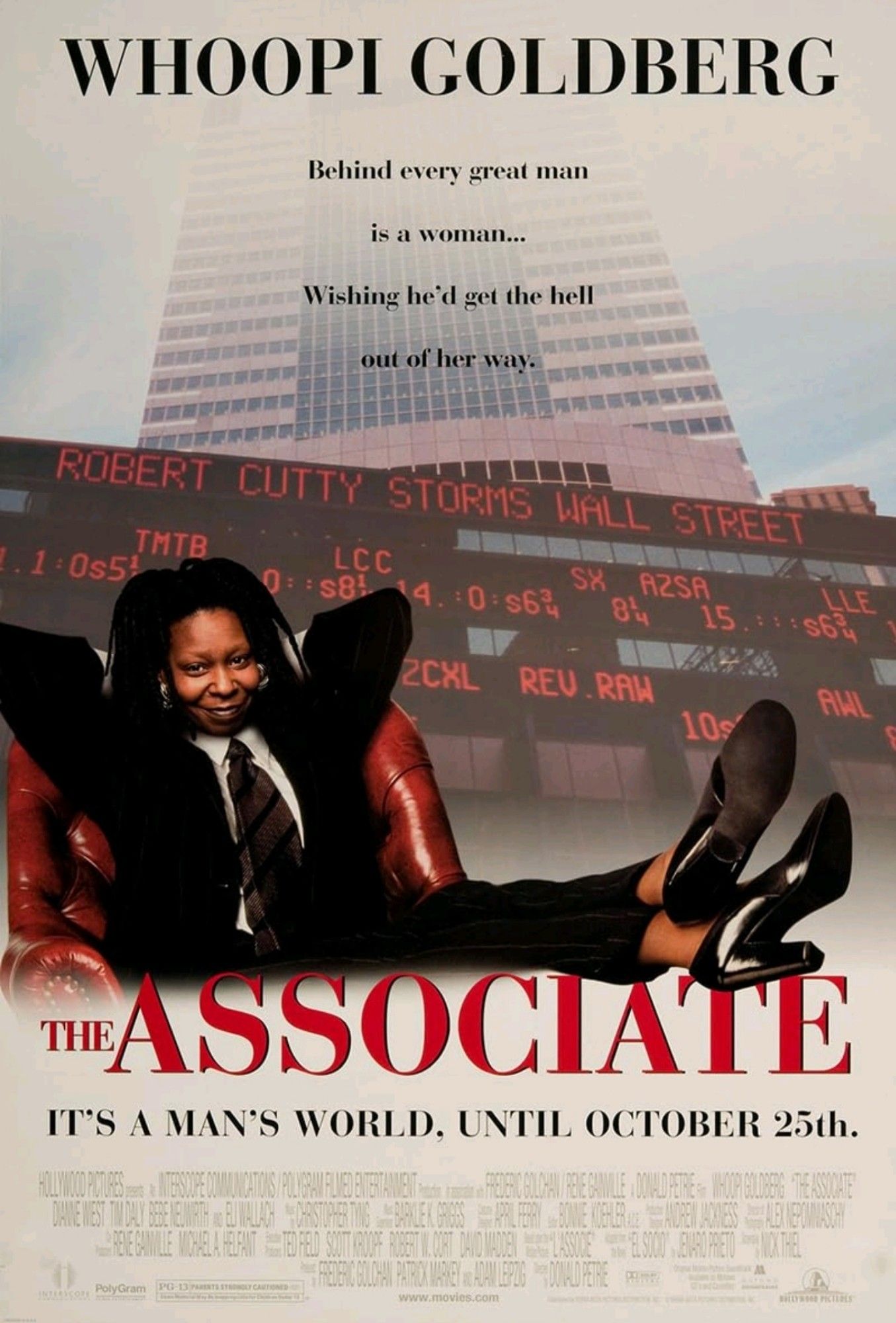 The poster for the movie, "The Associate", starring Whoopi Goldberg as Laurel Ayers.