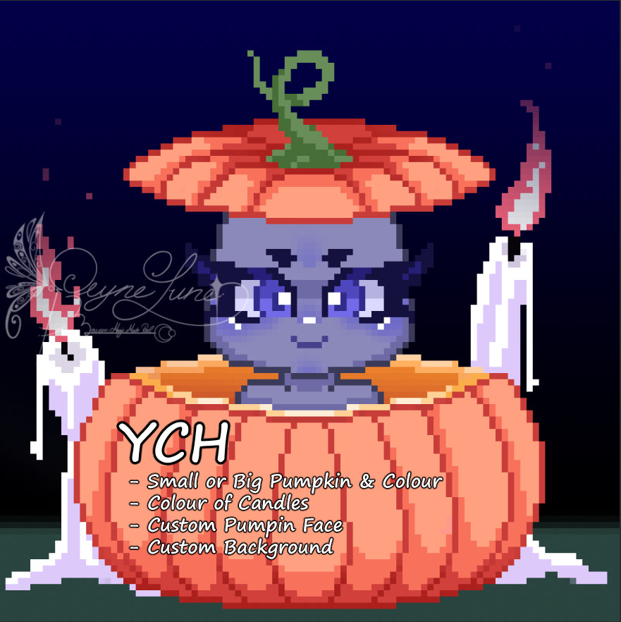 cute little pumpkin pixel art Halloween themed