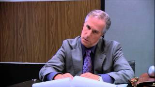 A screenshot of Arrested Development of Barry Zuckerkorn (Henry Winkler) recognizing balls