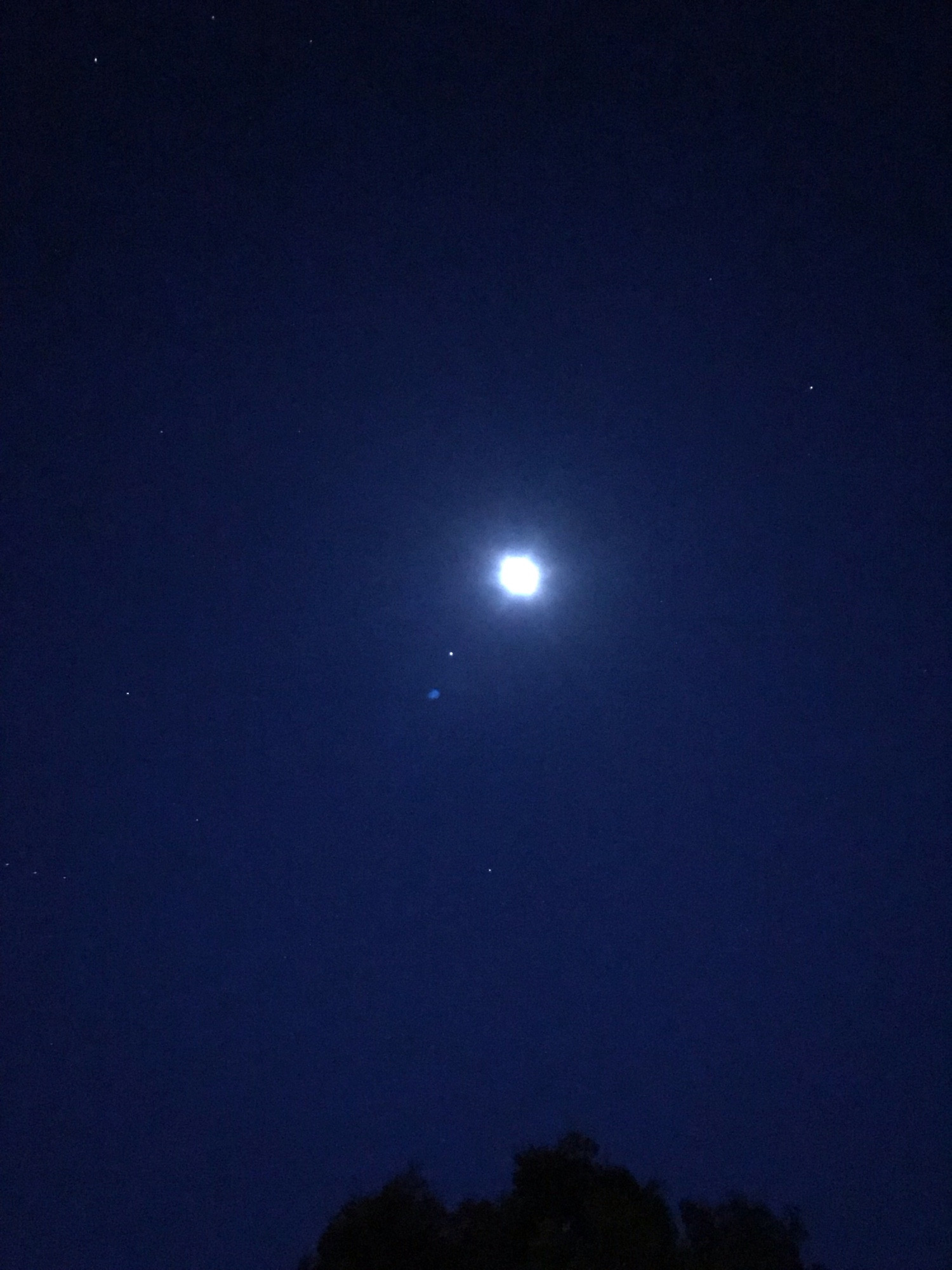 Beautiful Waning Gibbous Moon With Stars & Planets