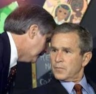 Image of Former president Bush receiving Bad News TM