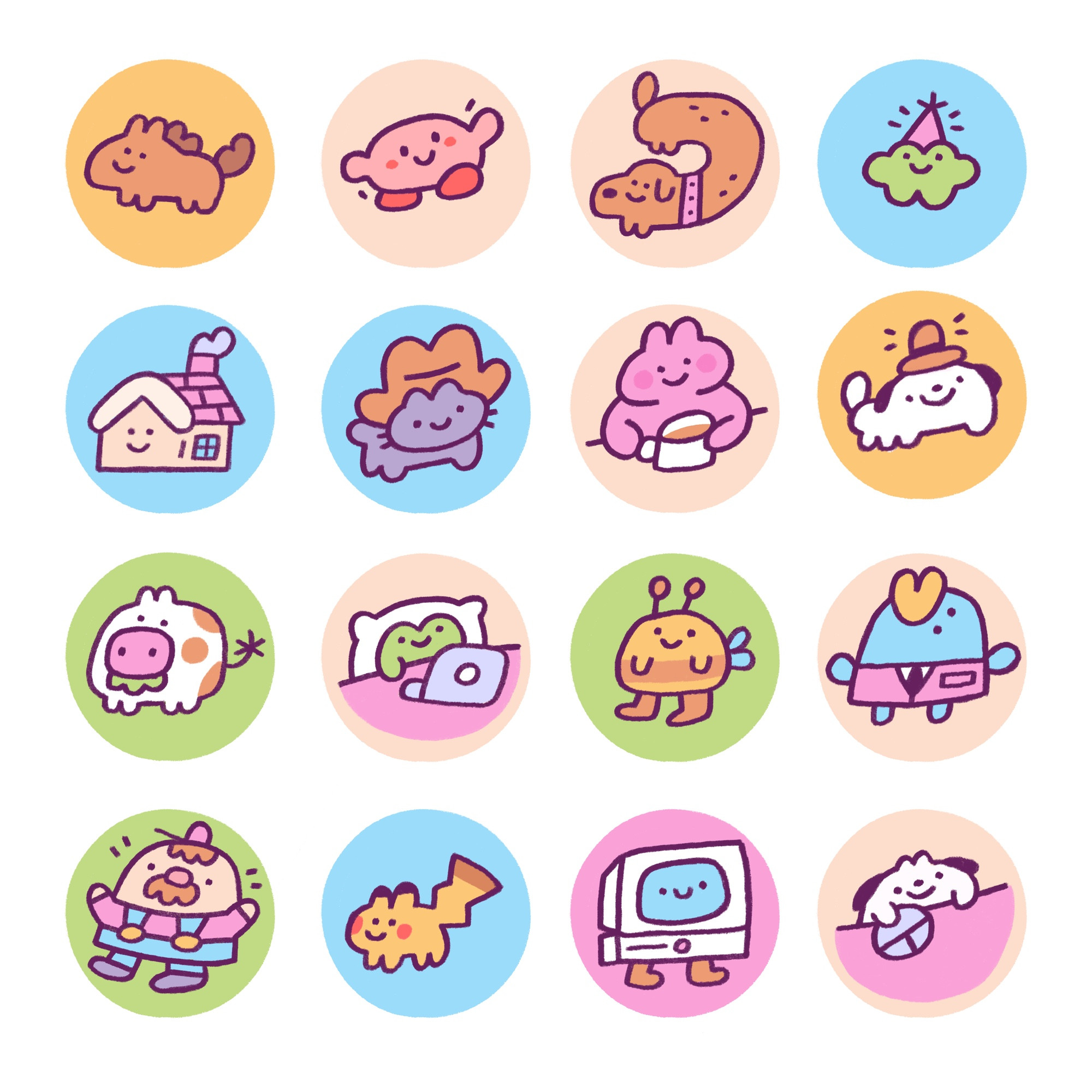 Example sheet of icons I’ve drawn