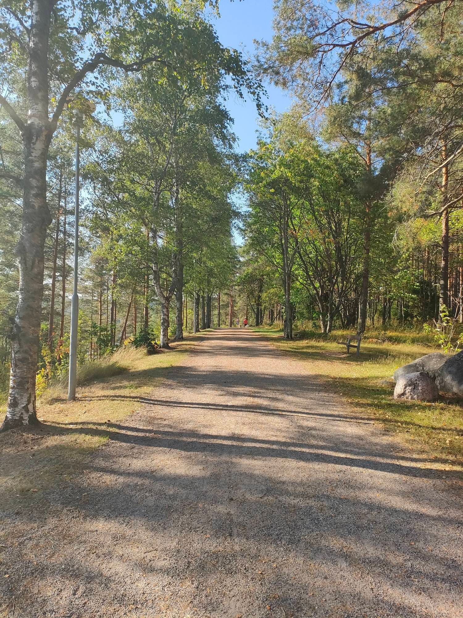 Kävelytie metsäisessä maastossa radiomäen päällä.