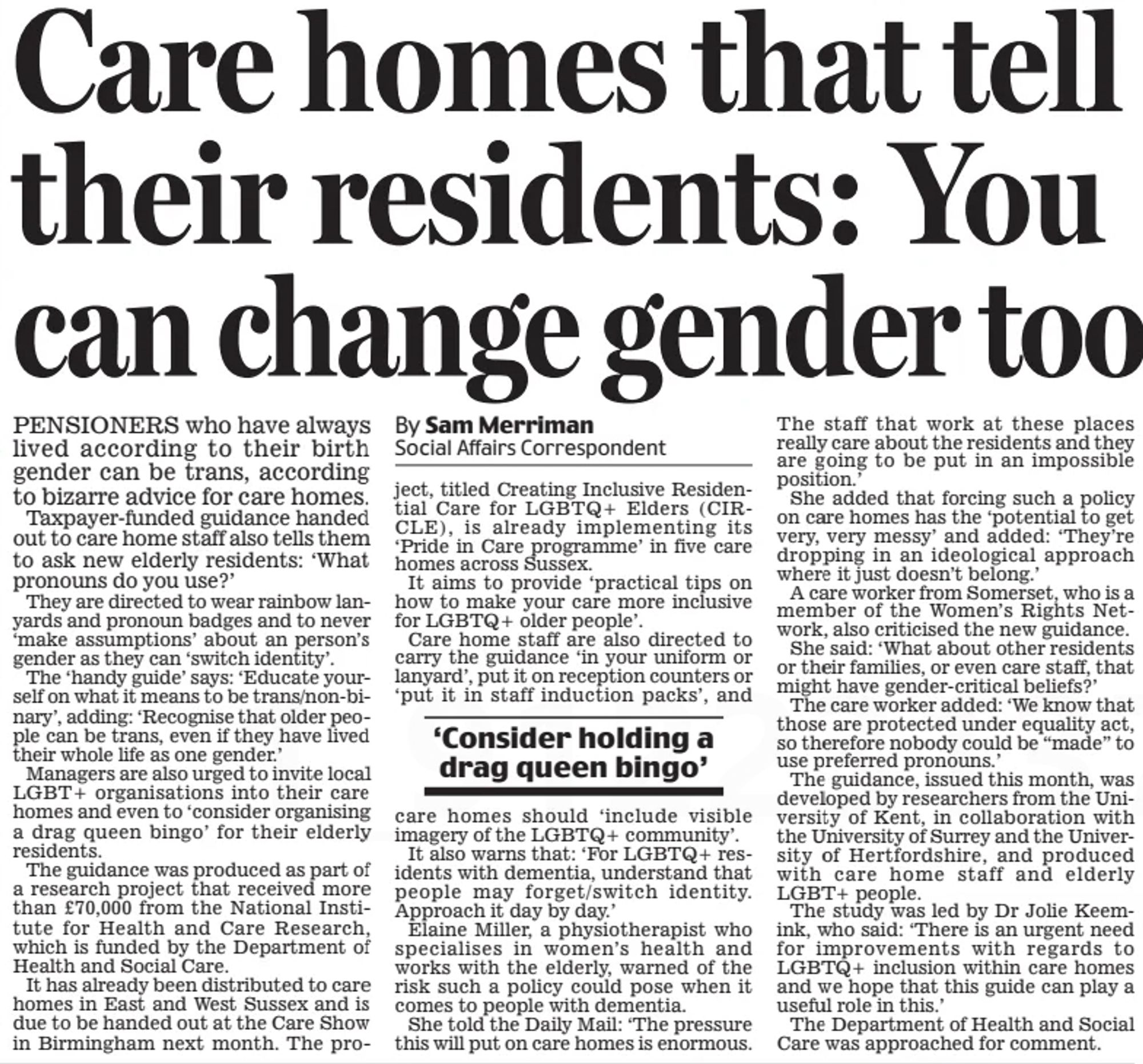 Care homes that tell their residents: You can change gender too
Daily Mail21 Sep 2024By Dolly Busby Showbusiness Reporter By Sam Merriman Social Affairs Correspondent
HER bedroom scenes with Paul Mescal in the hit BBC series Normal People helped to make Daisy Edgar-Jones’s name – and this racy outfit has something of the boudoir about it, too.