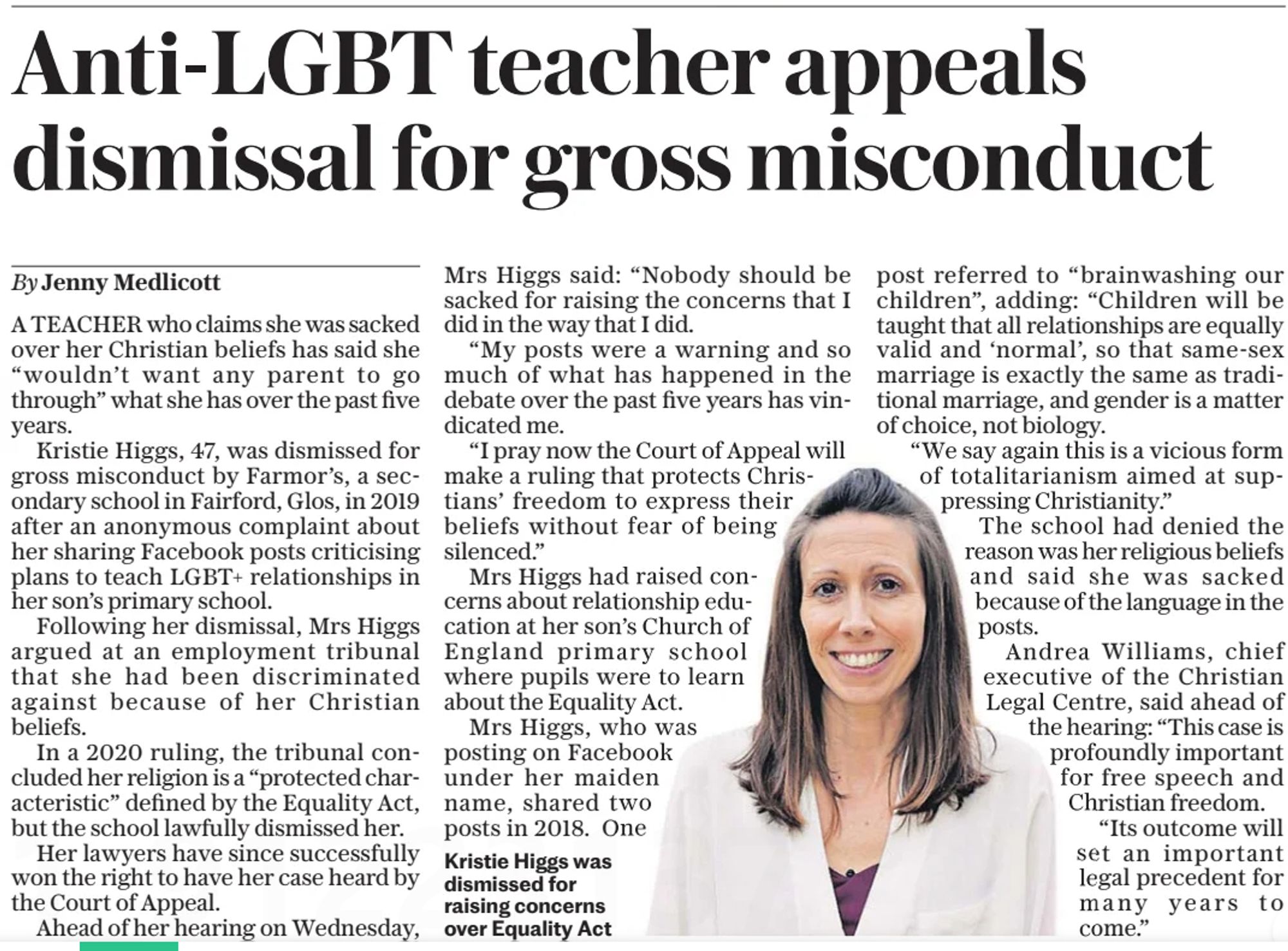 ANTI-LGBT teacher appeals dismissal for gross misconduct
The Daily Telegraph30 Sep 2024By Jenny Medlicott