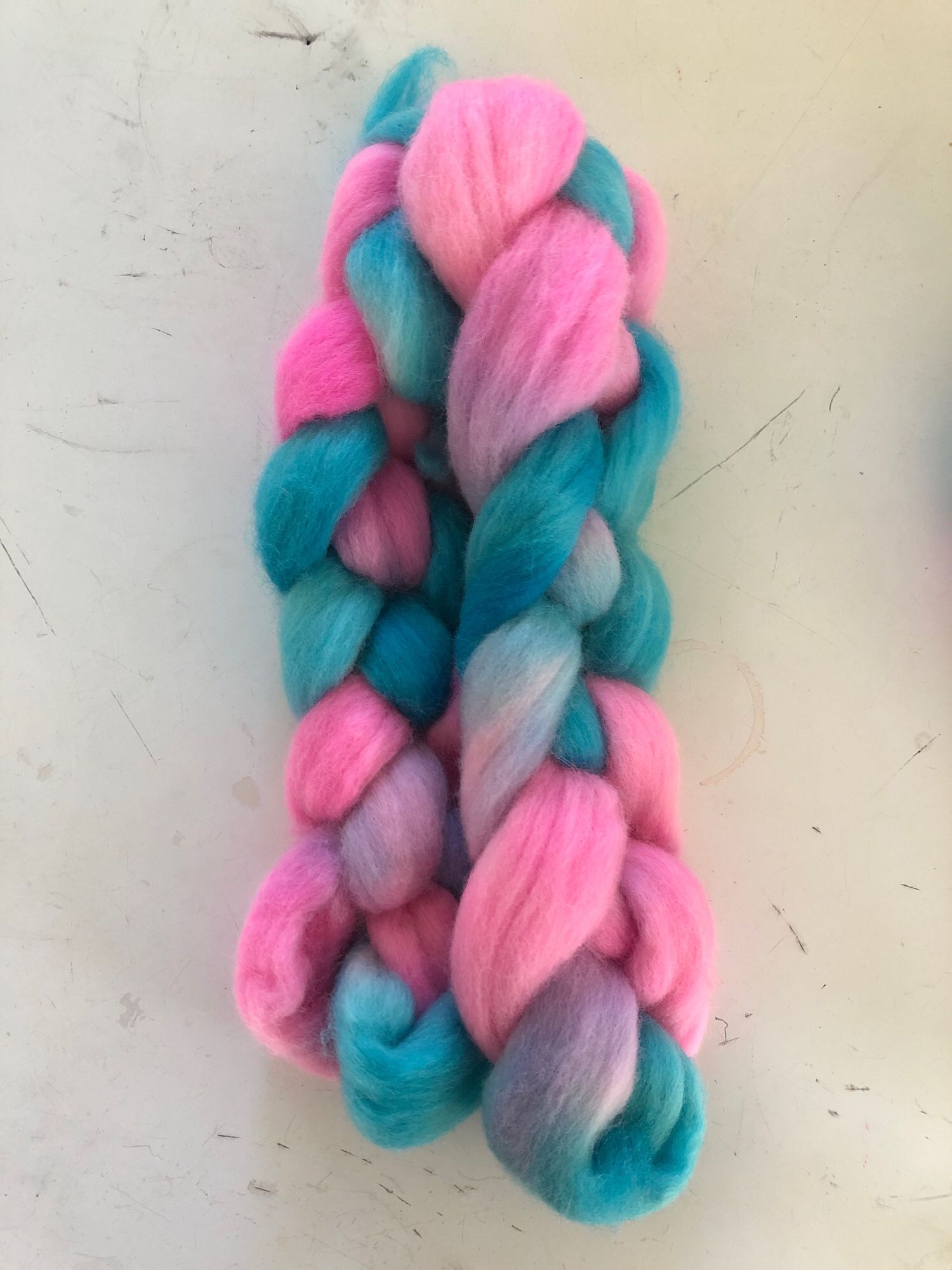 A different braid of the same colorway, but folded in half.