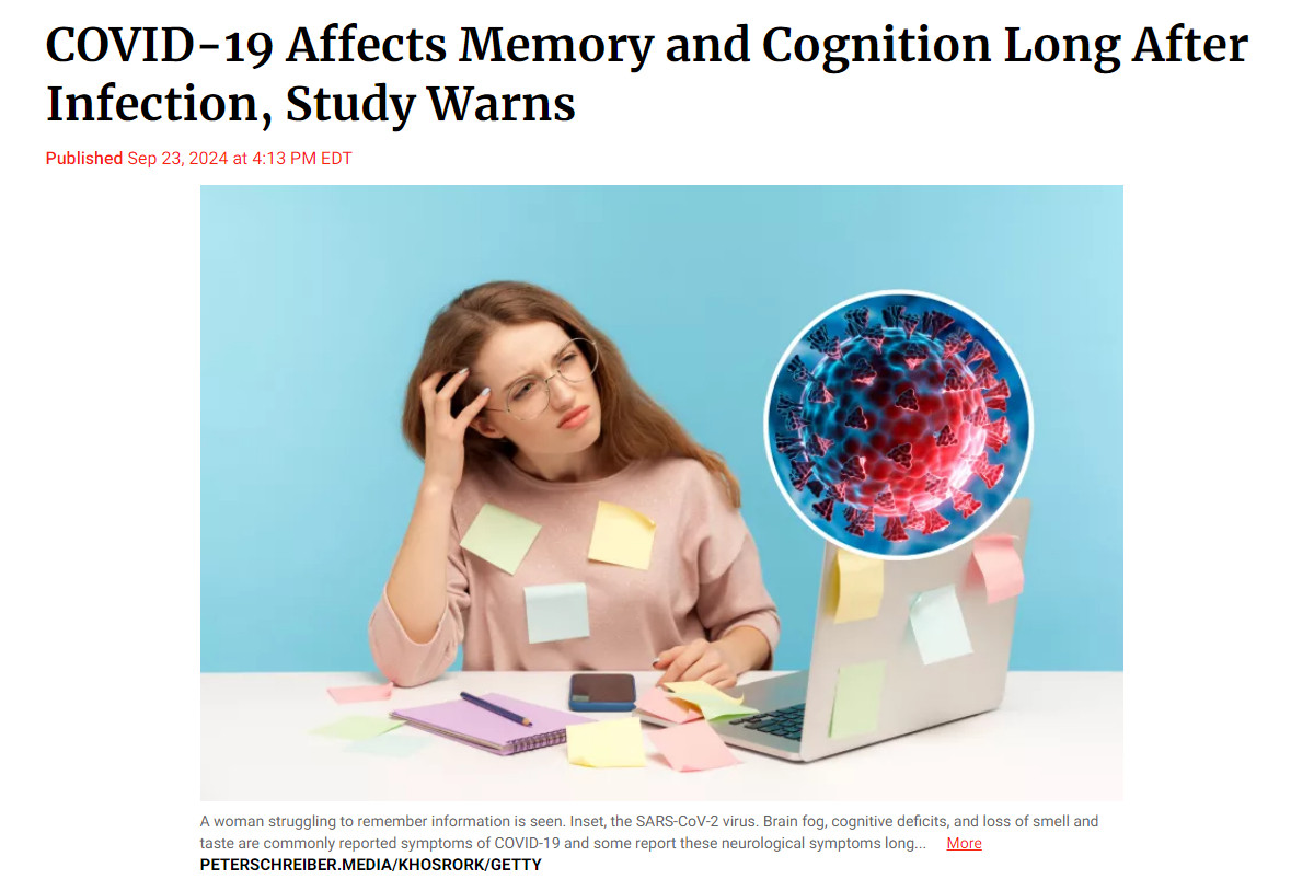 COVID-19 Affects Memory and Cognition Long After Infection, Study Warns
Published Sep 23, 2024 at 4:13 PM EDT