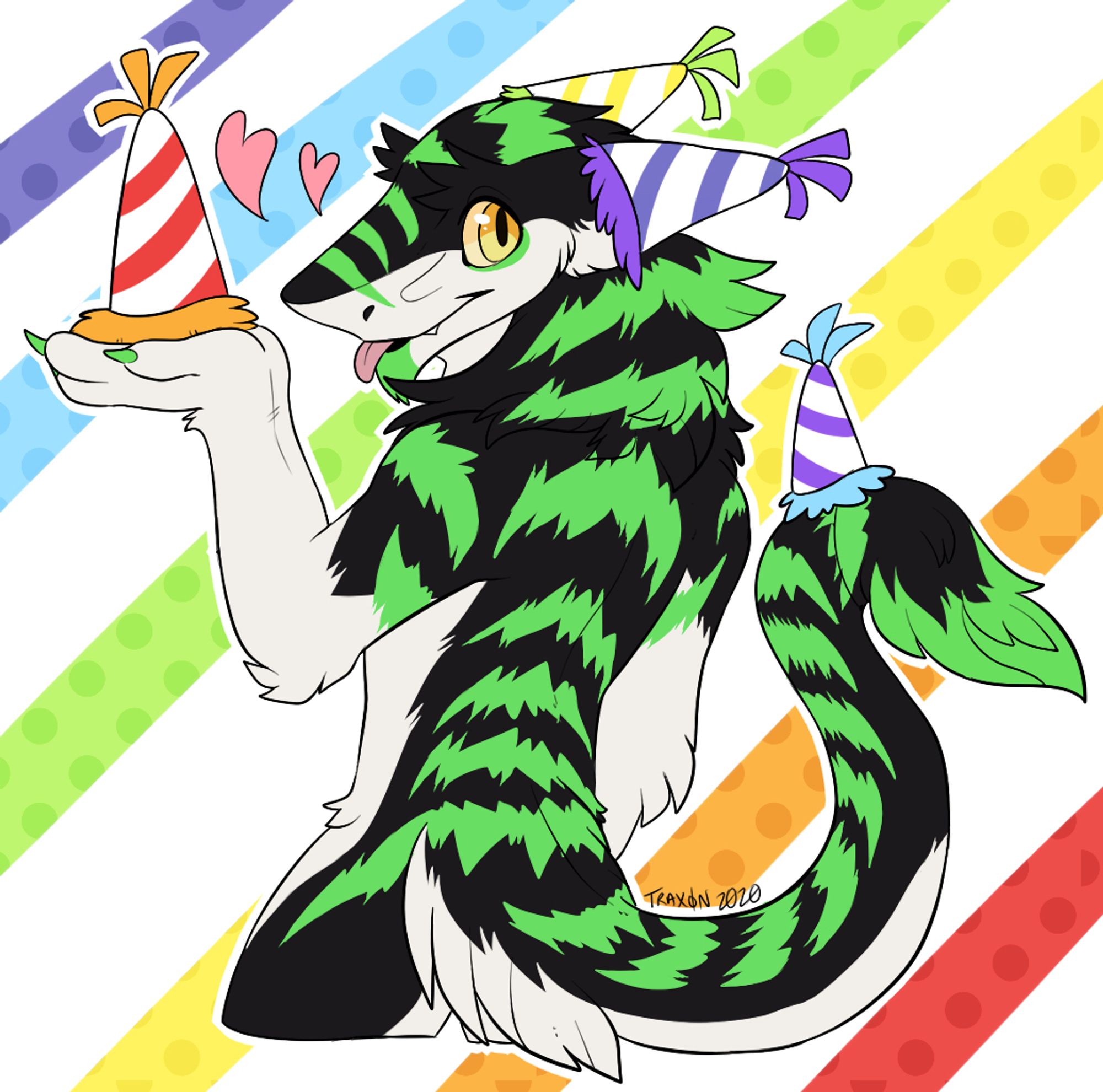 Bato, the Birthday Sergal with LOTS of Party Hats!