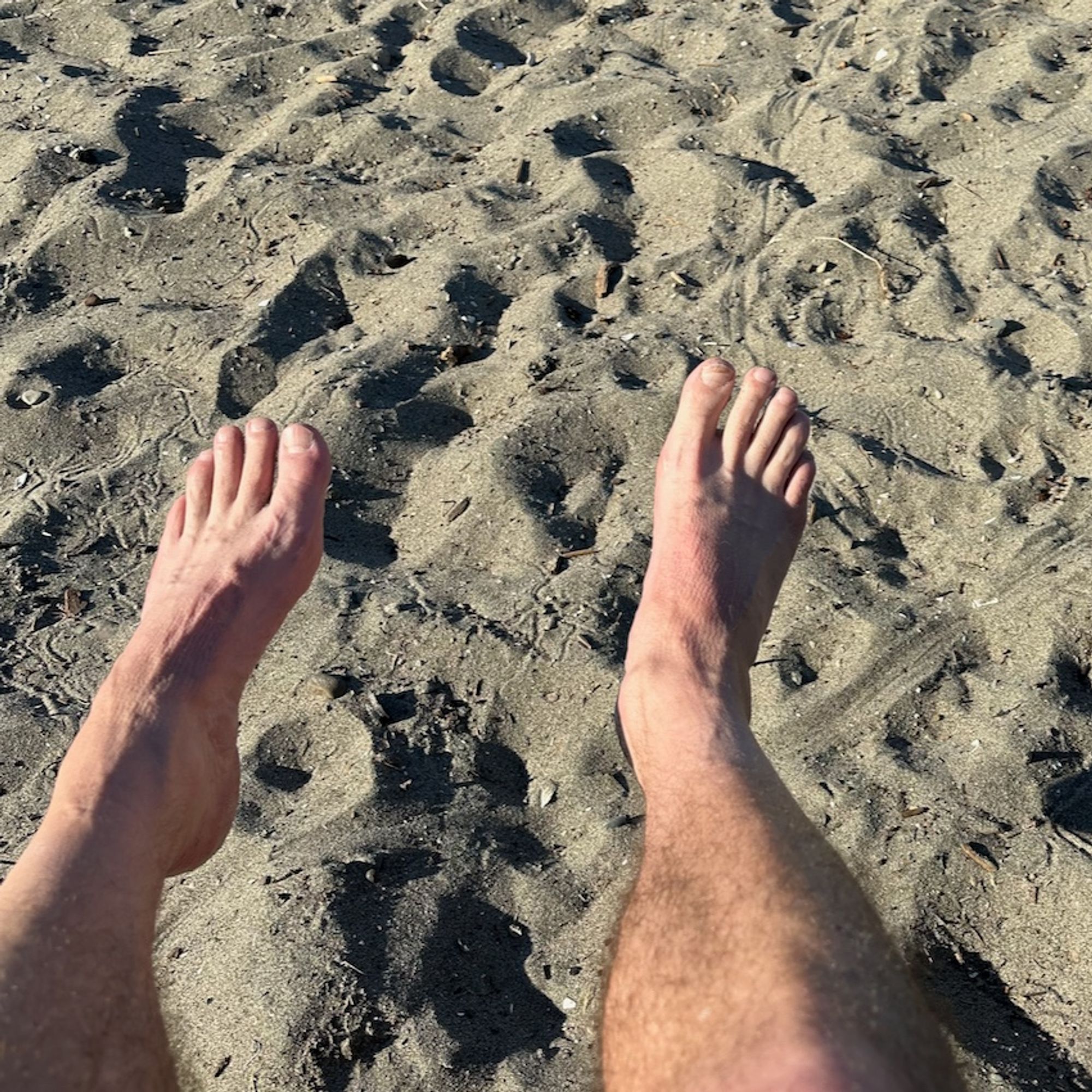 my feet at the beach