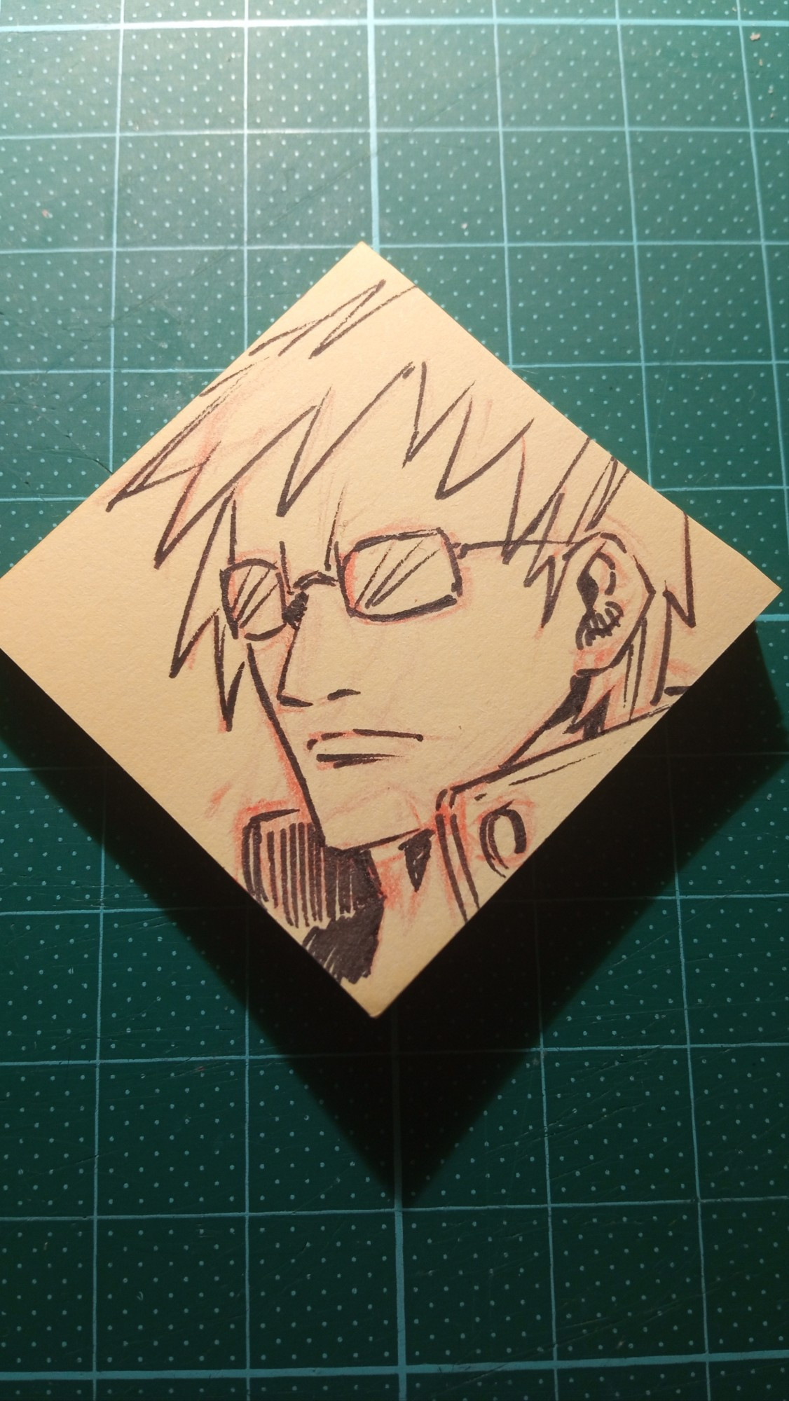 Inktober of the CvS2 roster day 19 : drawing of Kyosuke on micro post-it