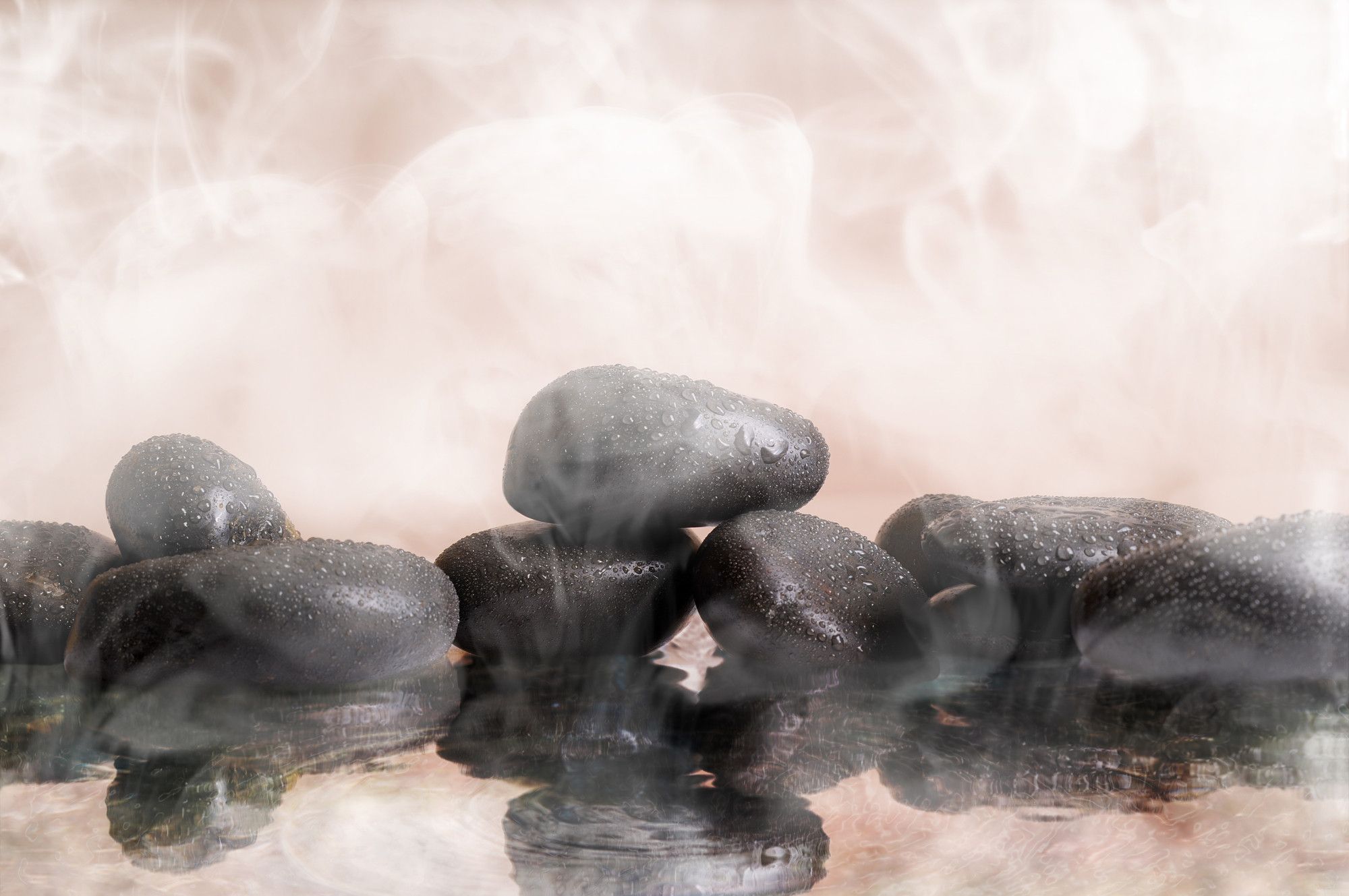 Steaming rocks