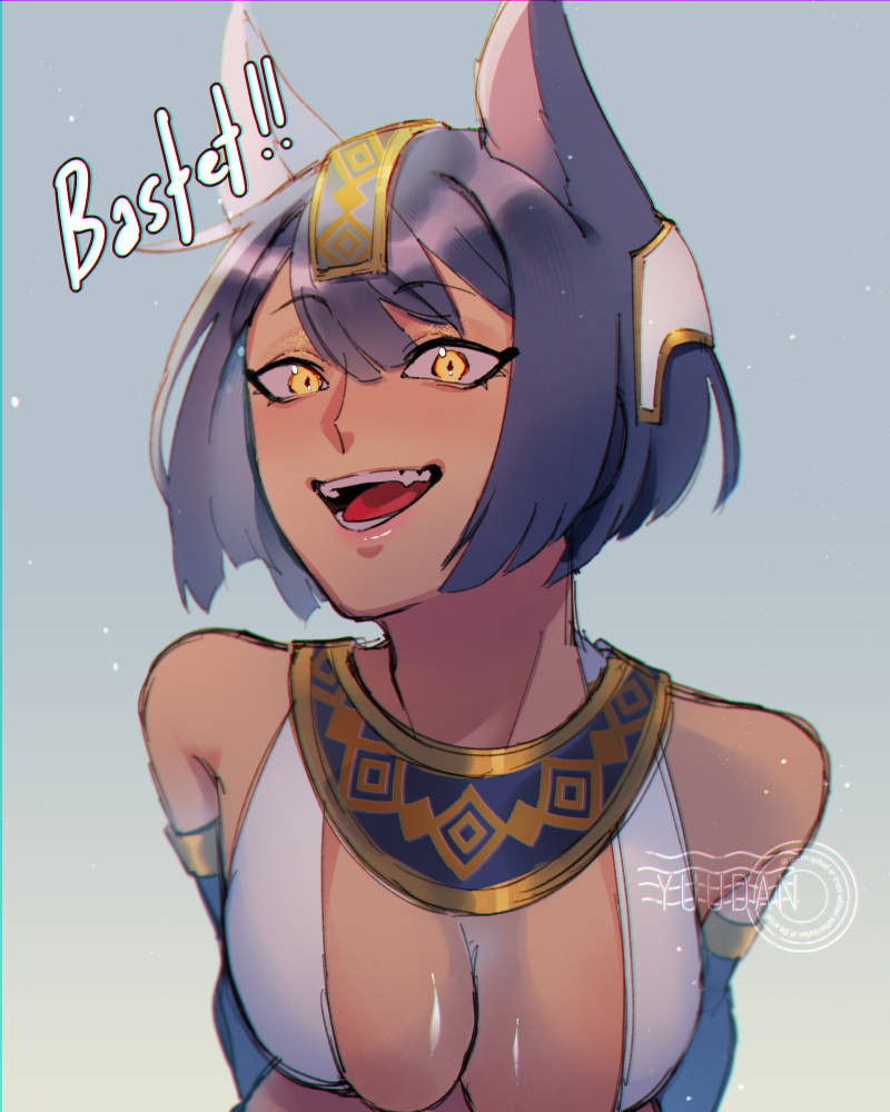 A sketch of Bastet, the Unite & Fight (June 2024) boss for the game Granblue Fantasy