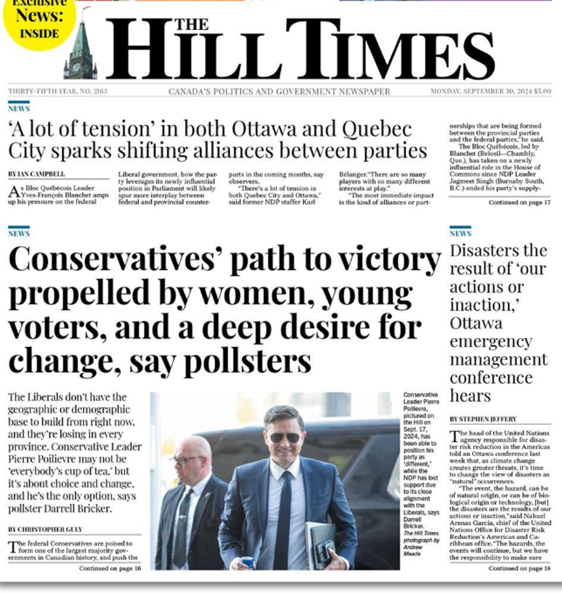 Hill Times headline today: Conservatives’ path to victory propelled by women, young voters, and a deep desire for change, say pollsters.
"For Abacus Data founder, chair and CEO David Coletto, the results represent “the biggest story of Canadian politics in the last three years.”