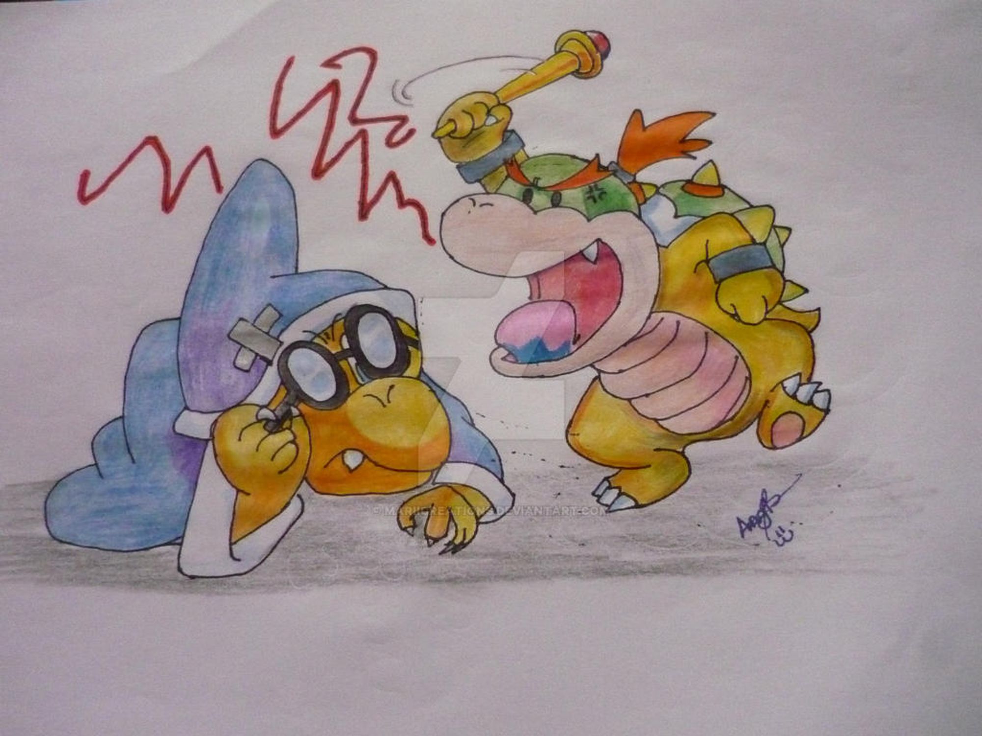 baby bowser traditional art, old art appreciation