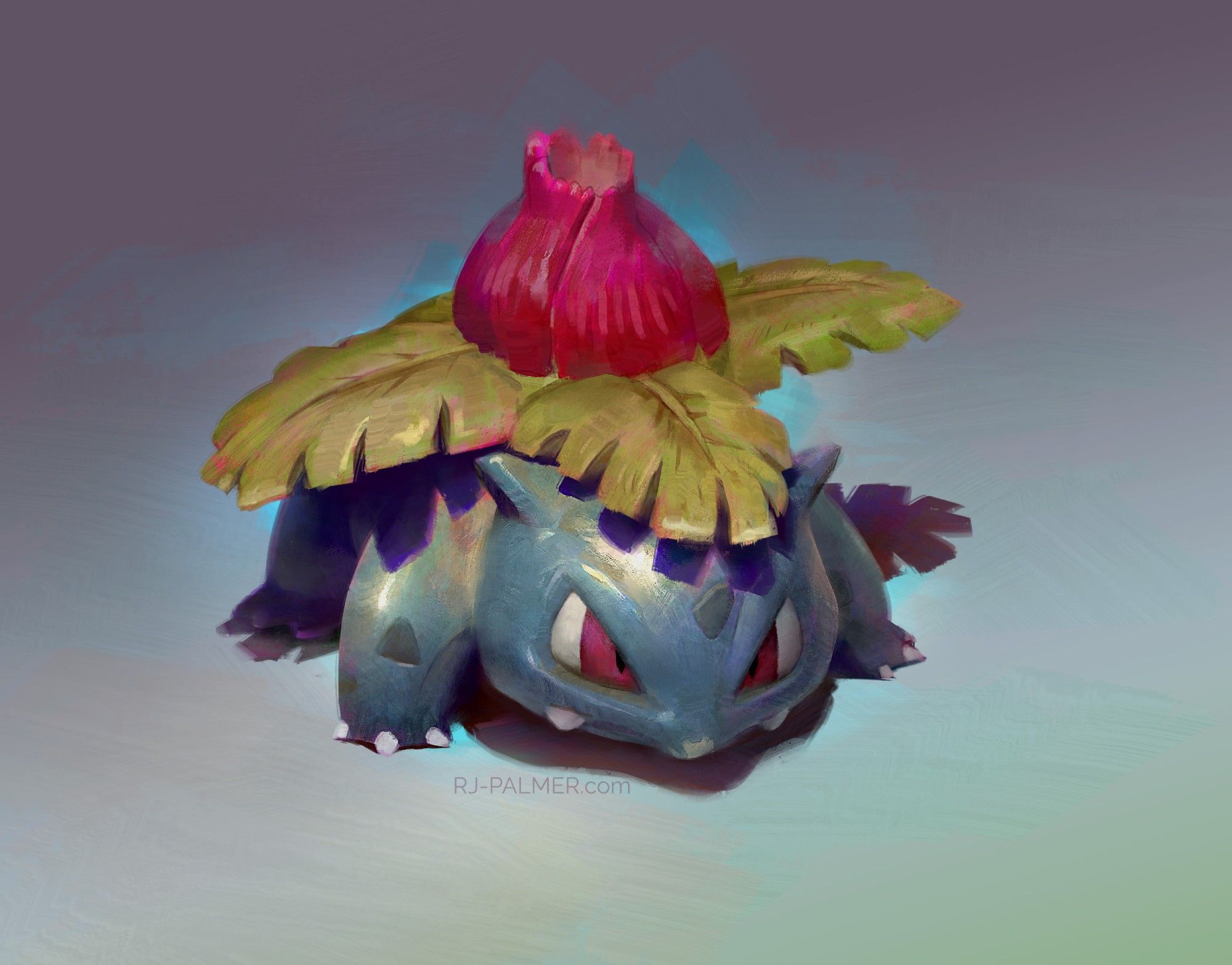 painting of an ivysaur toy I painted from life