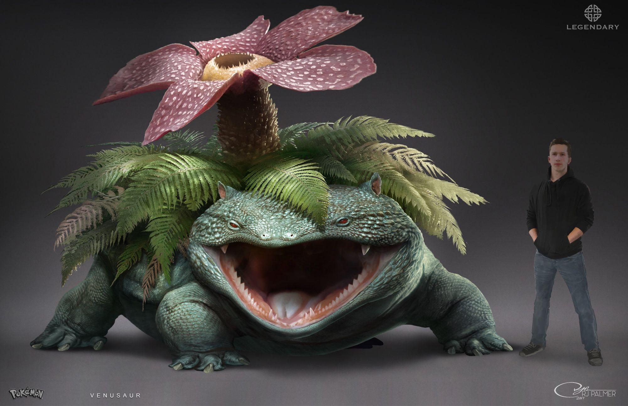 Concept art of a realistic Venusaur I did for the film, Detective Pikachu 