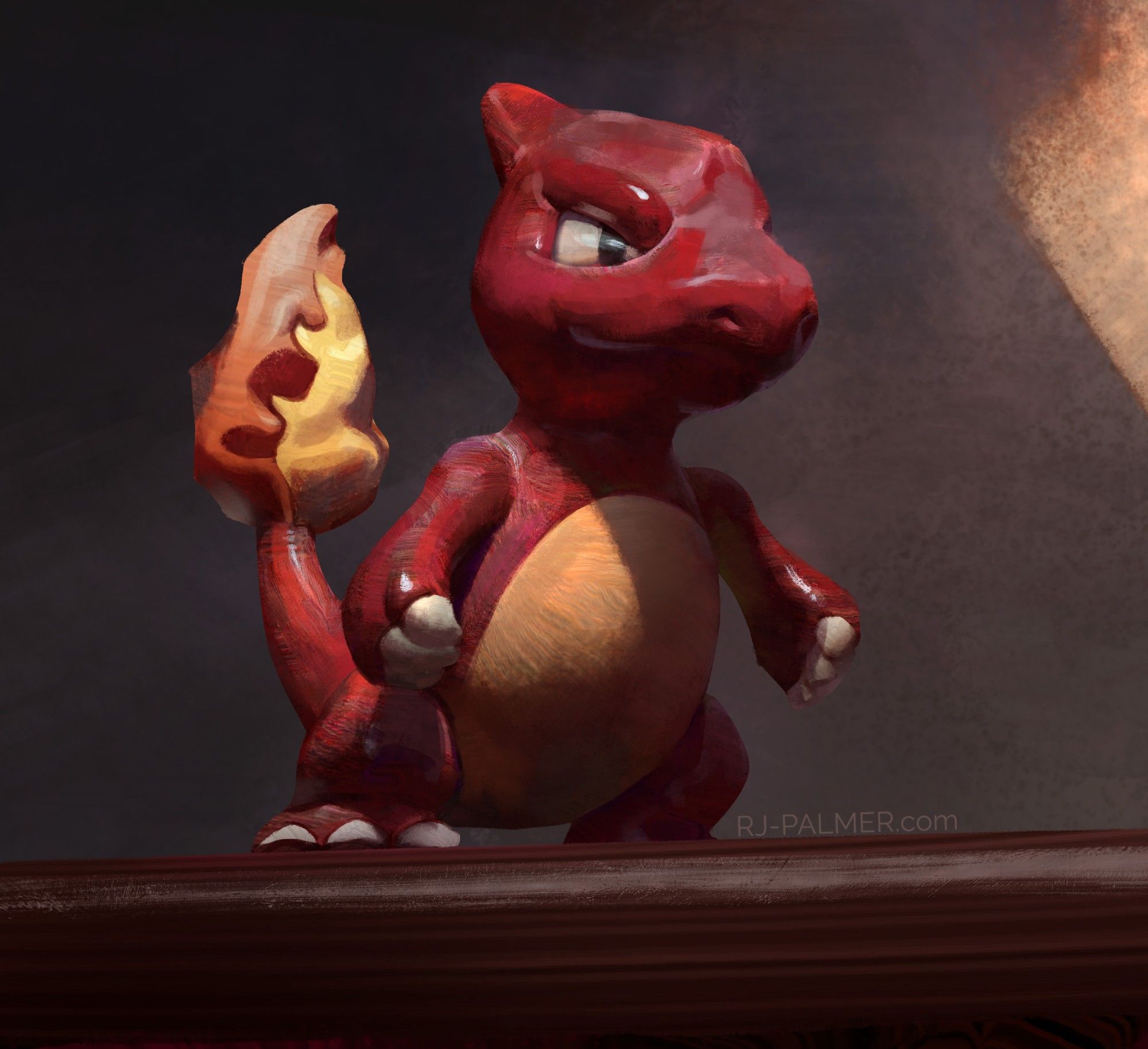 painting of a charmeleon toy I painted from life