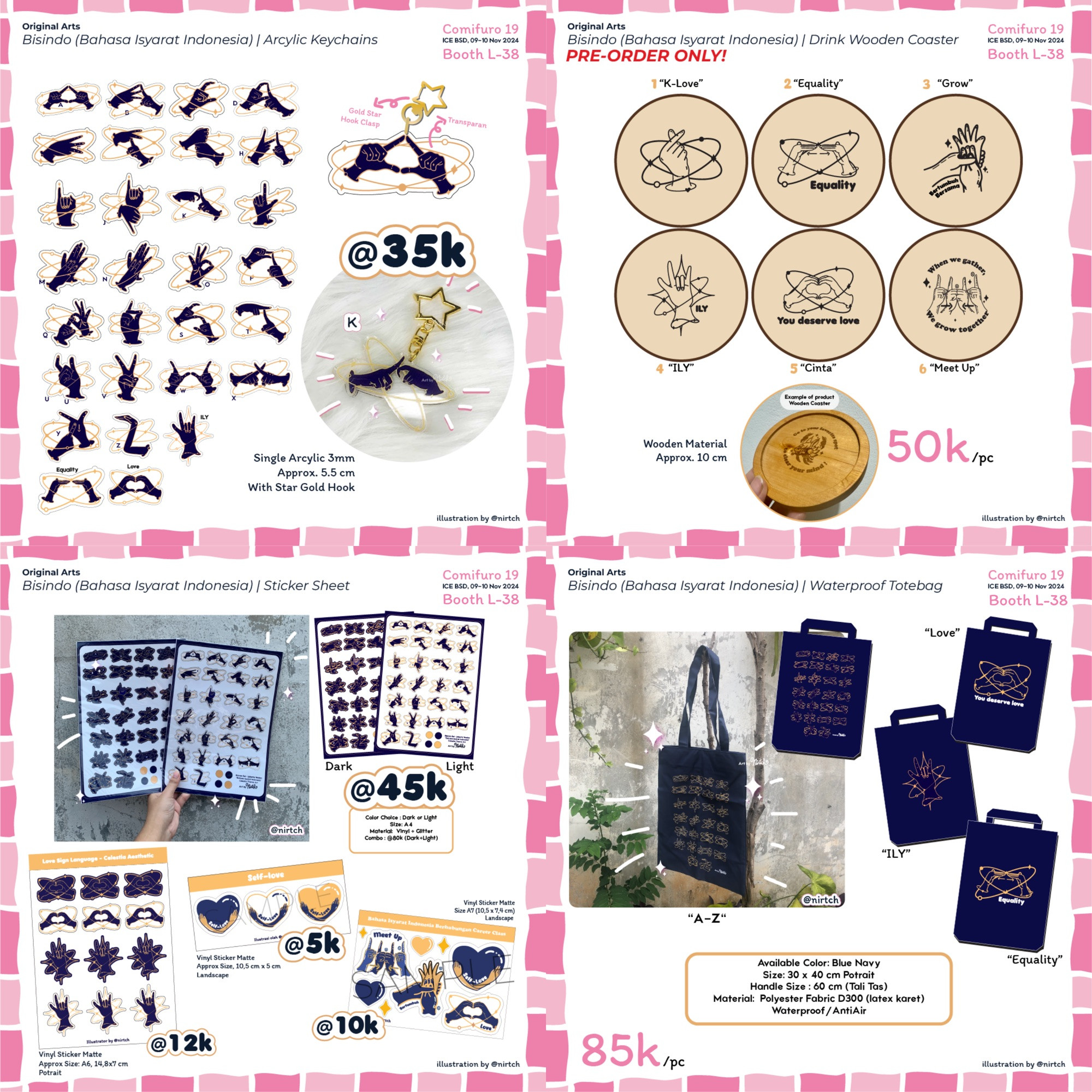 All Bisindo (Bahasa Isyarat Indonesia) Merchandise with Celestial Theme