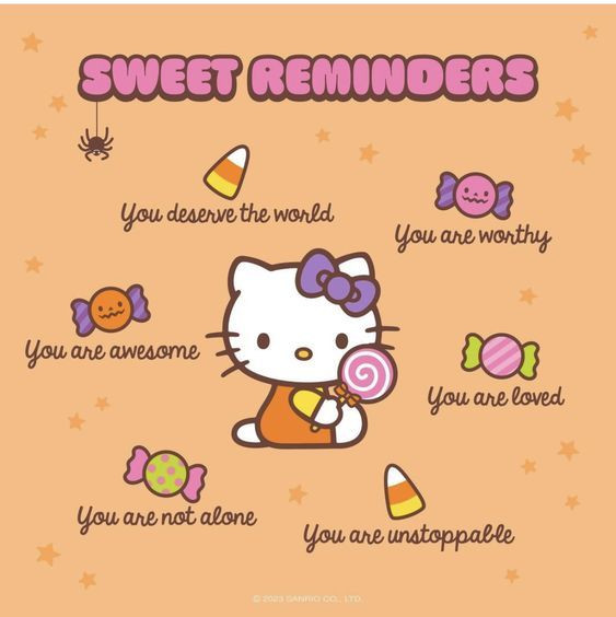 Cute halloween hello kitty meme of kind positive reminders! 