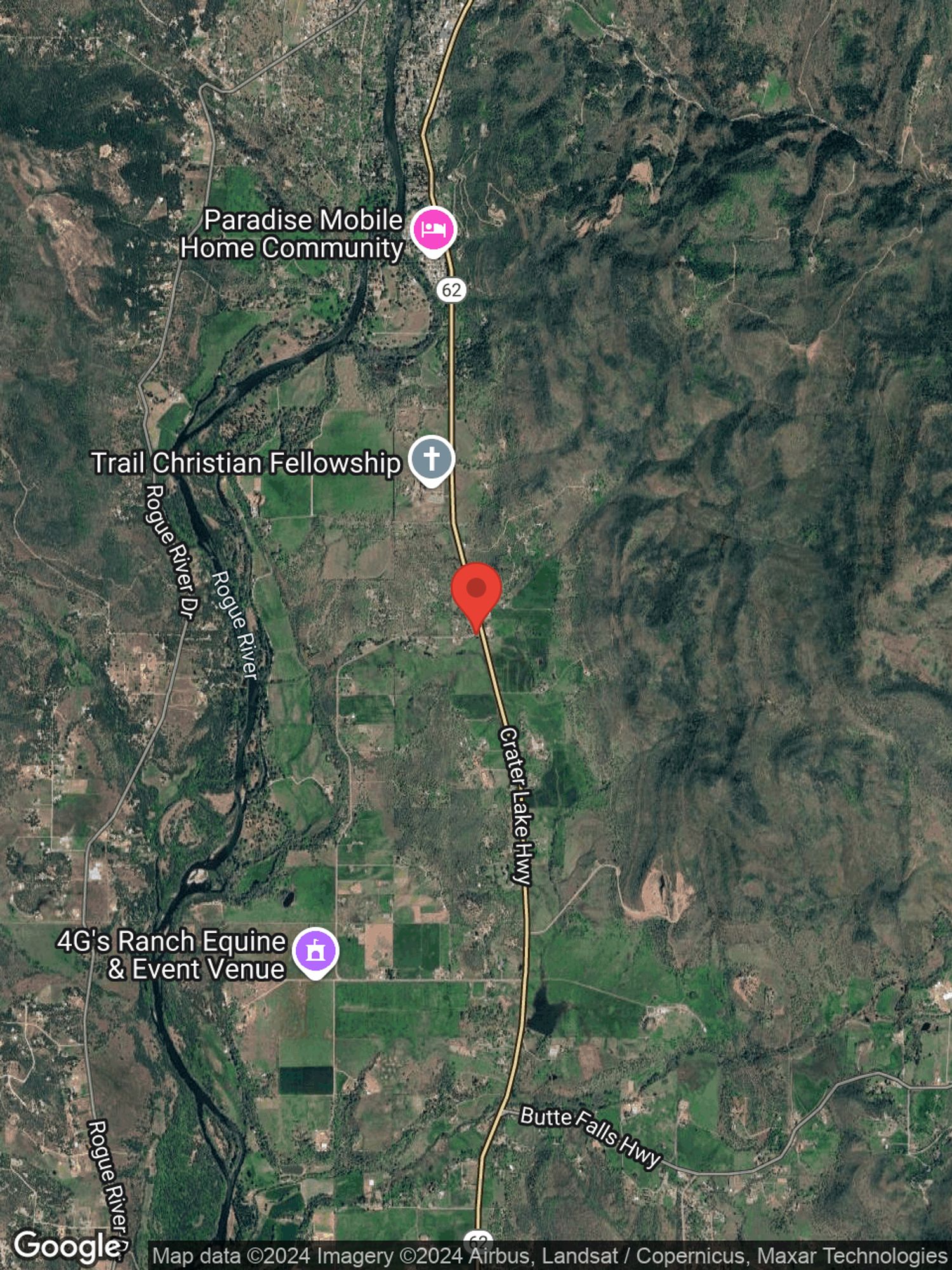 Google map image with center point at HAMMEL RD, EAGLE POINT, OR.