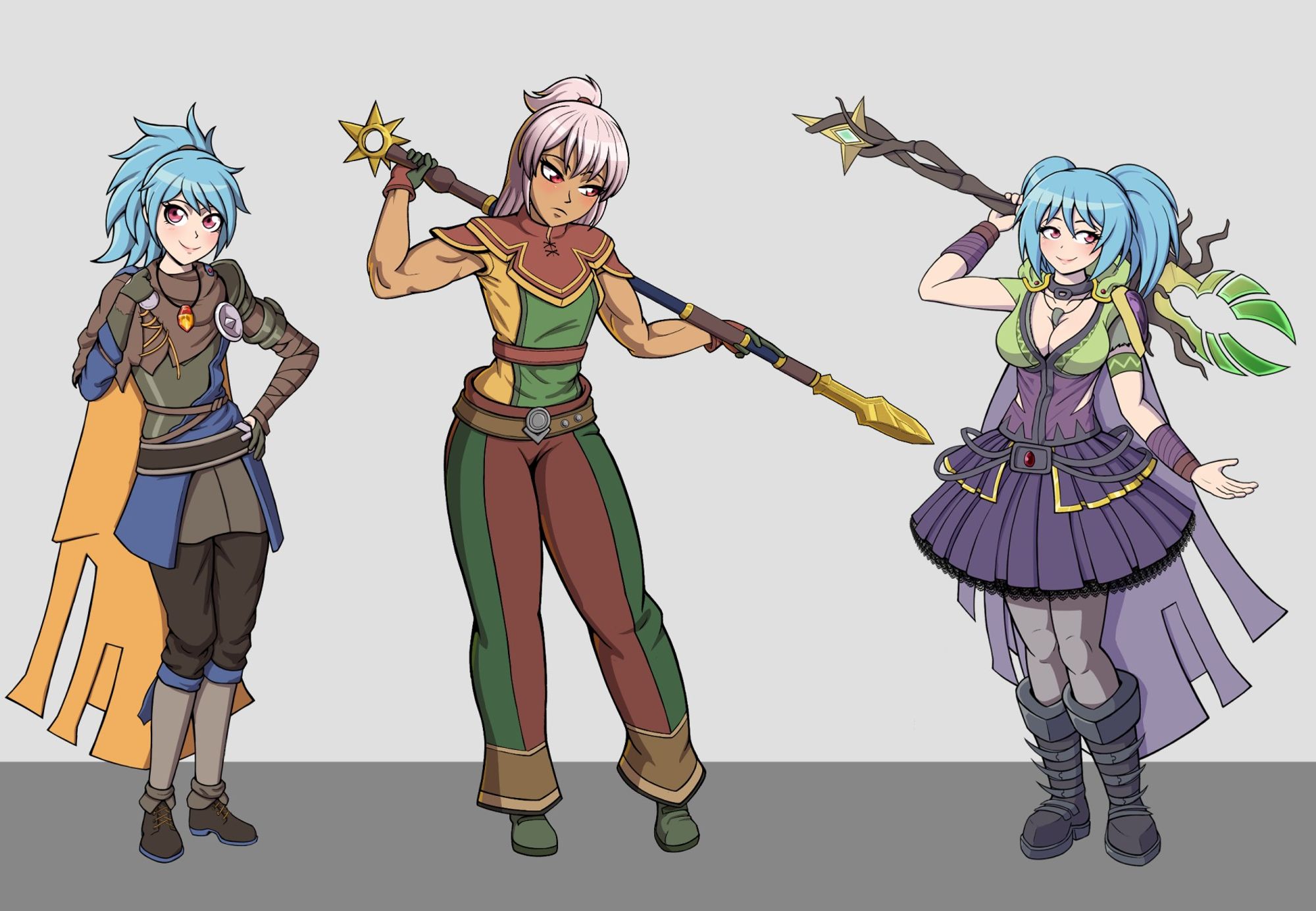 Misurra (left), Nystorra (middle) and Erivia (right).