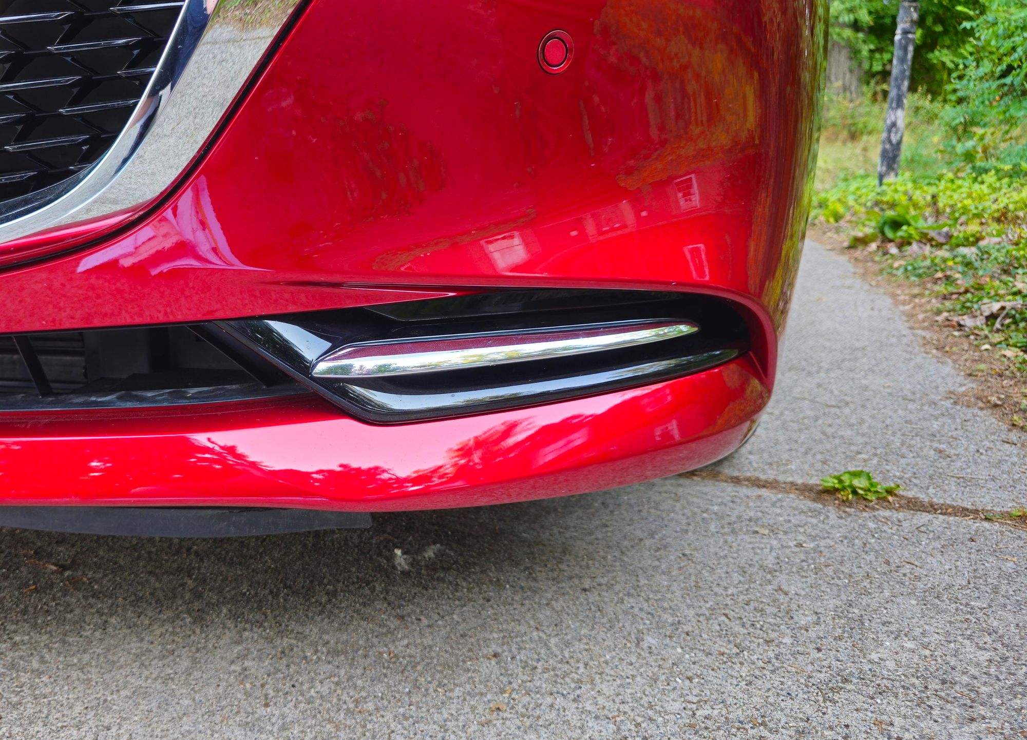 Mazda3 bumper after repainting.