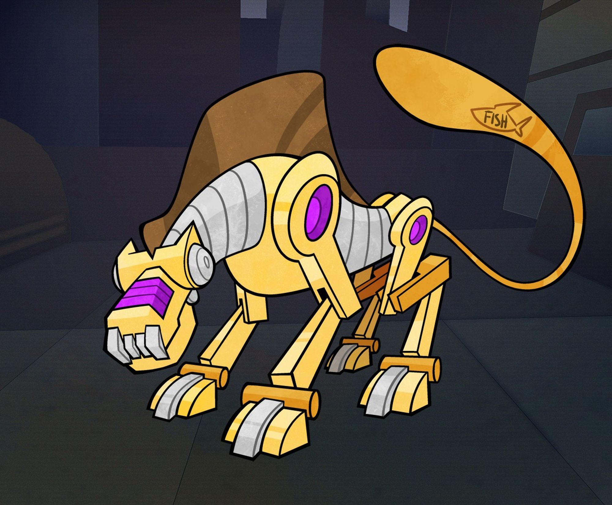 Illustration of the cheetah robot from the Sonic SatAM episode "Sonic Racer".