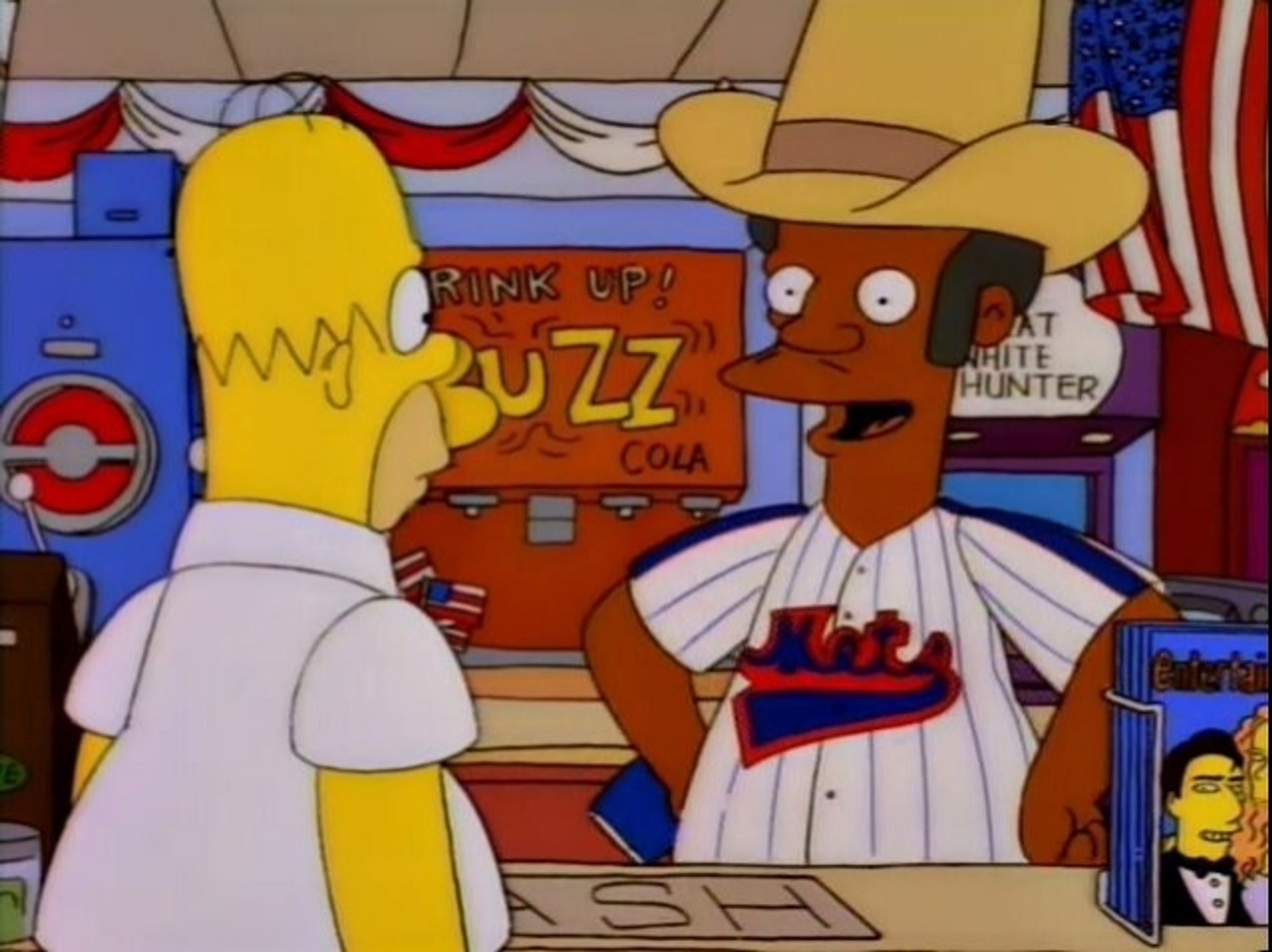 Clip from Simpsons with Apu wearing a NY Mets jersey