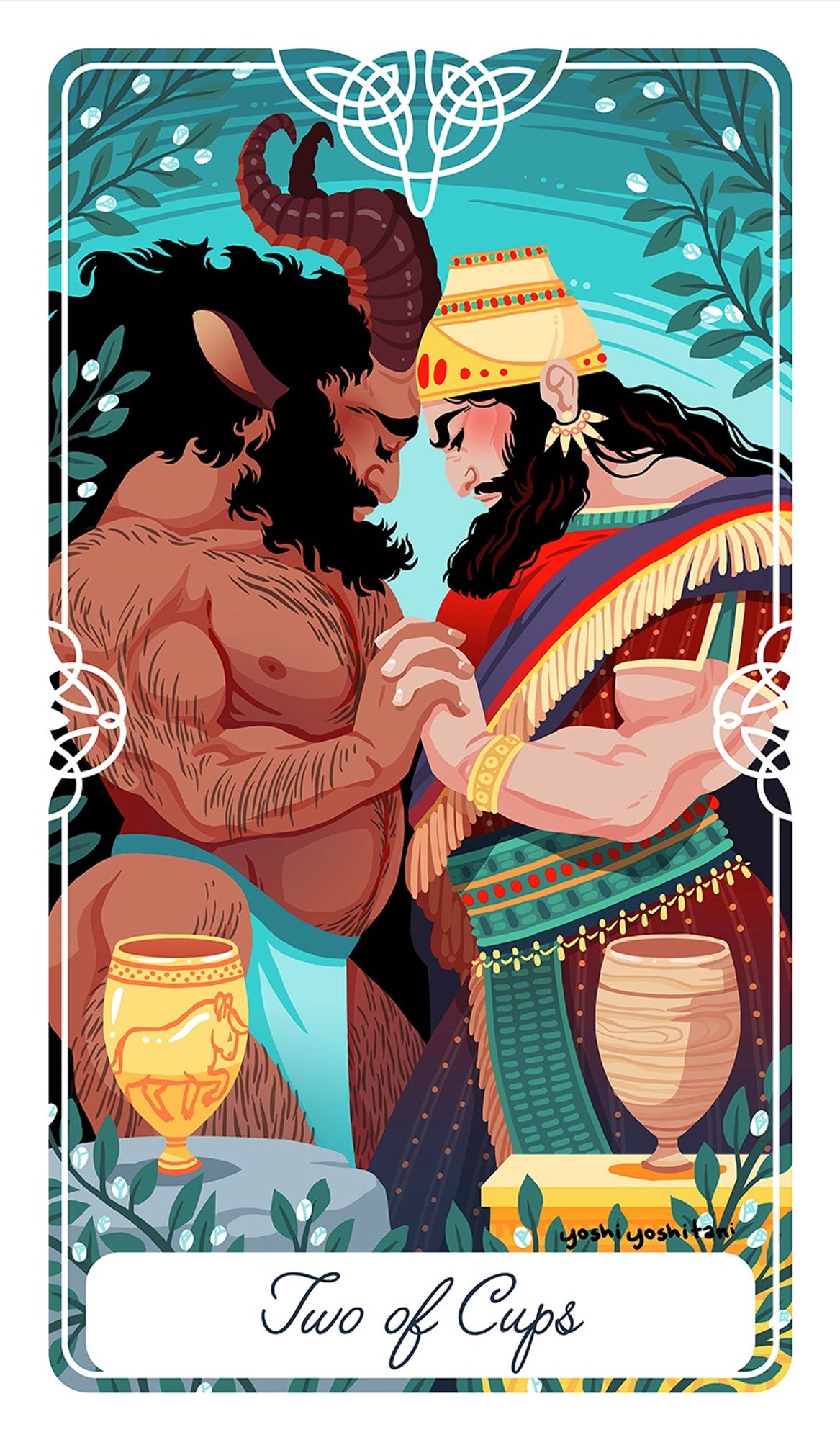 Two of cups from the Tarot of the Divine