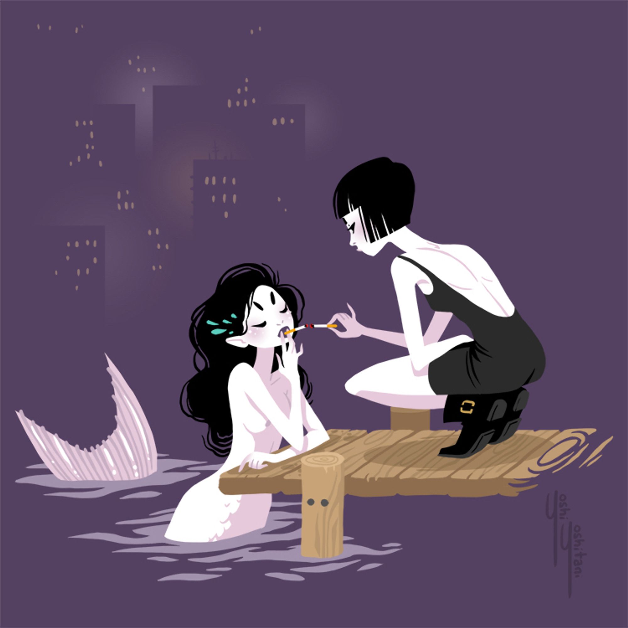 Mermaid and her girlfriend from the art book Mermaid Hues #art