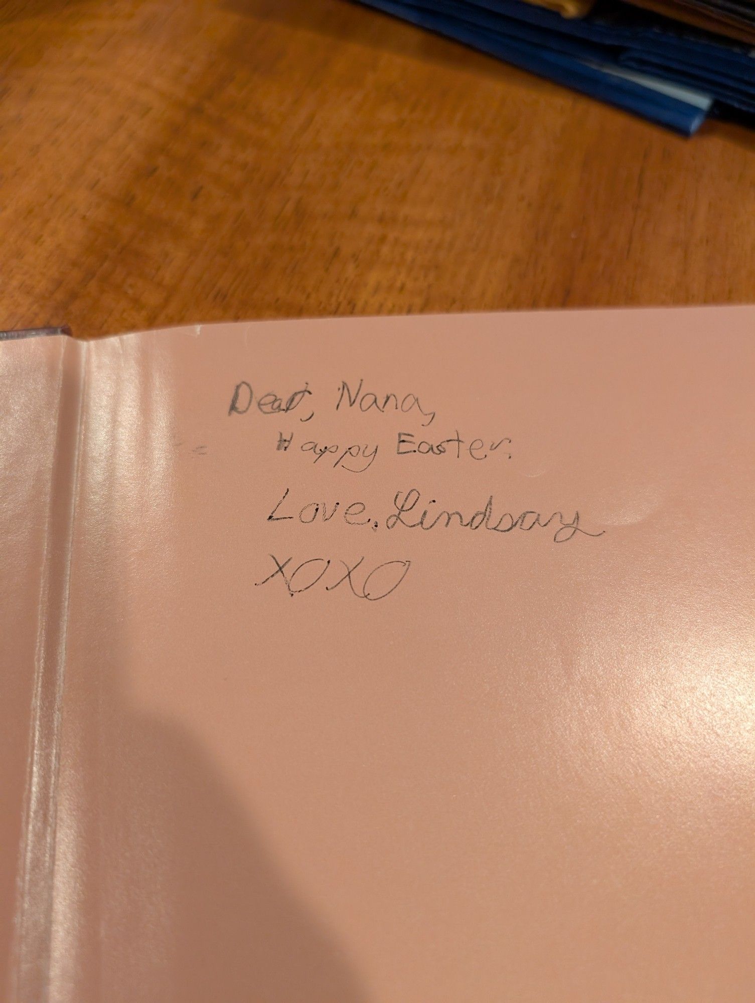 The inscription I wrote inside the book reads, "Dear Nana, Happy Easter. Love, Lindsay XOXO." My handwriting is only slightly better now than then (mid  90s maybe?).