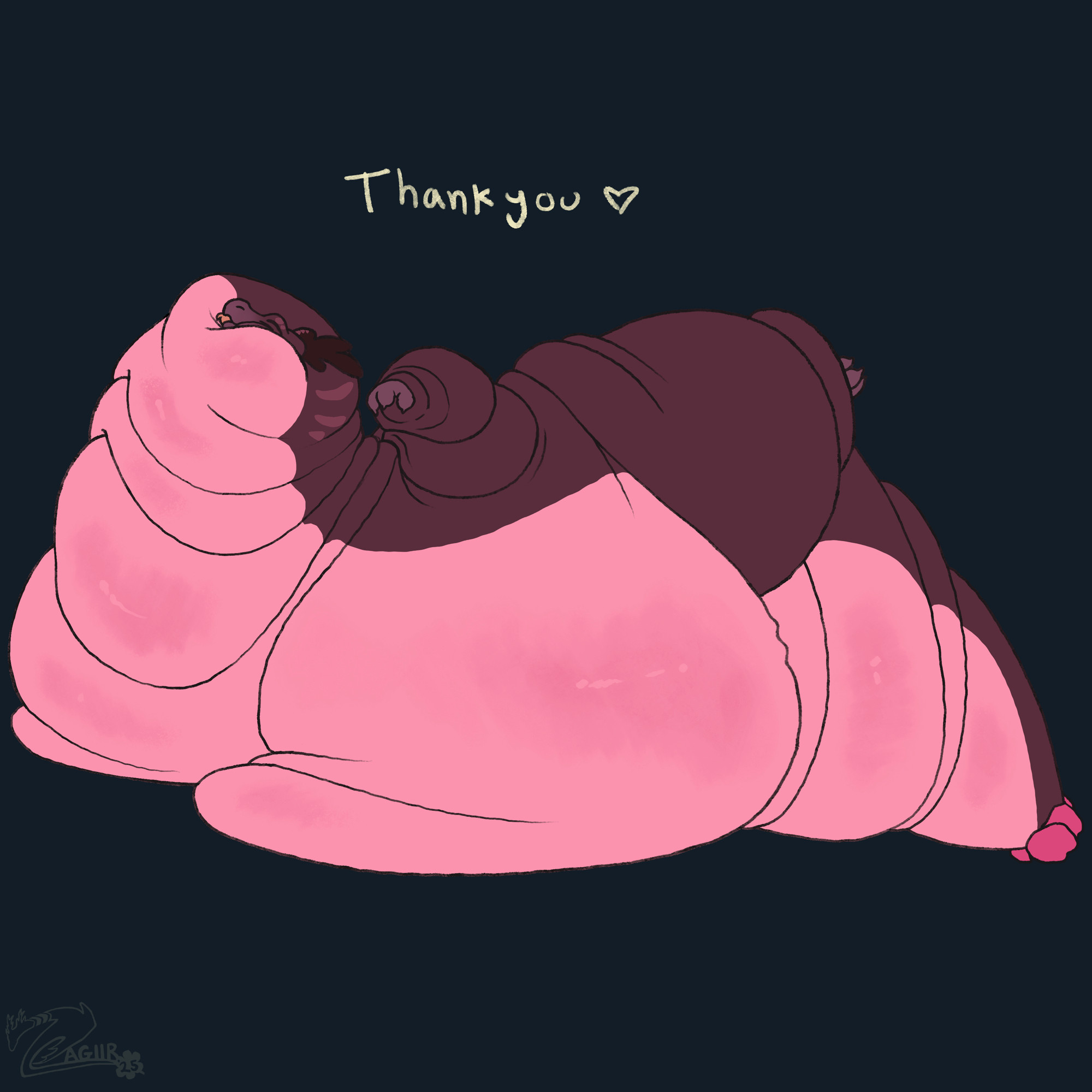 Digital drawing of a pink flower dragoness who ate so much she gained weight and got fat in her belly / tummy and thick thighs and chonky neck
#weightgain #wg #inflation #foodie #feedee #kink #fatfur #furry