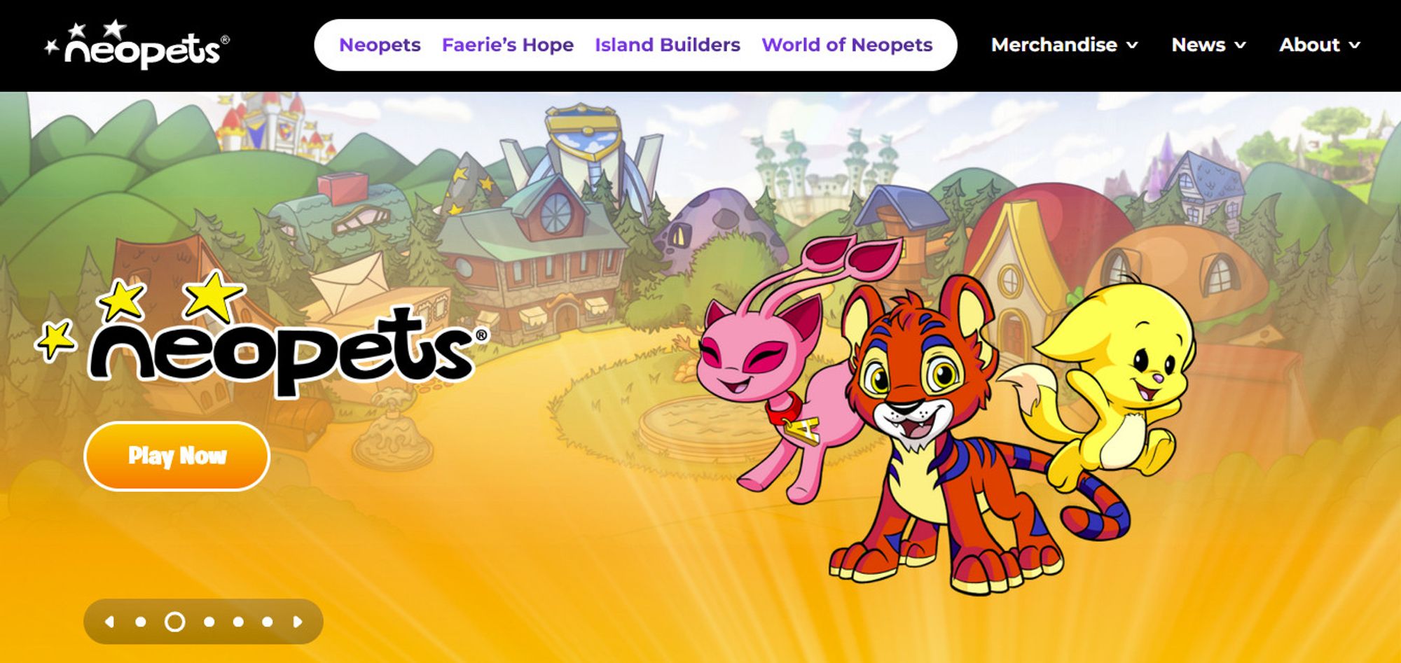 Neopets homepage