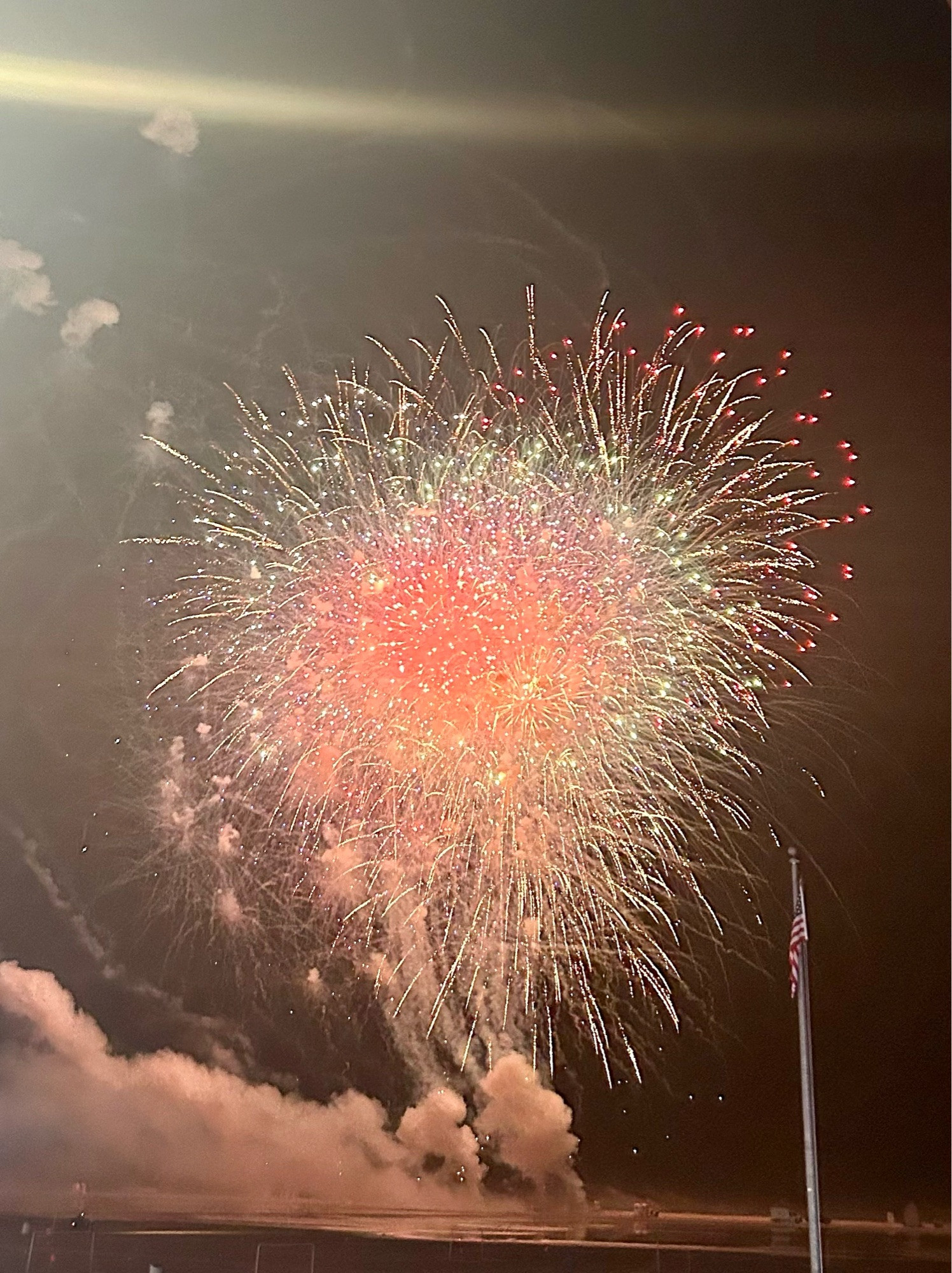 Heart-shaped fireworks display