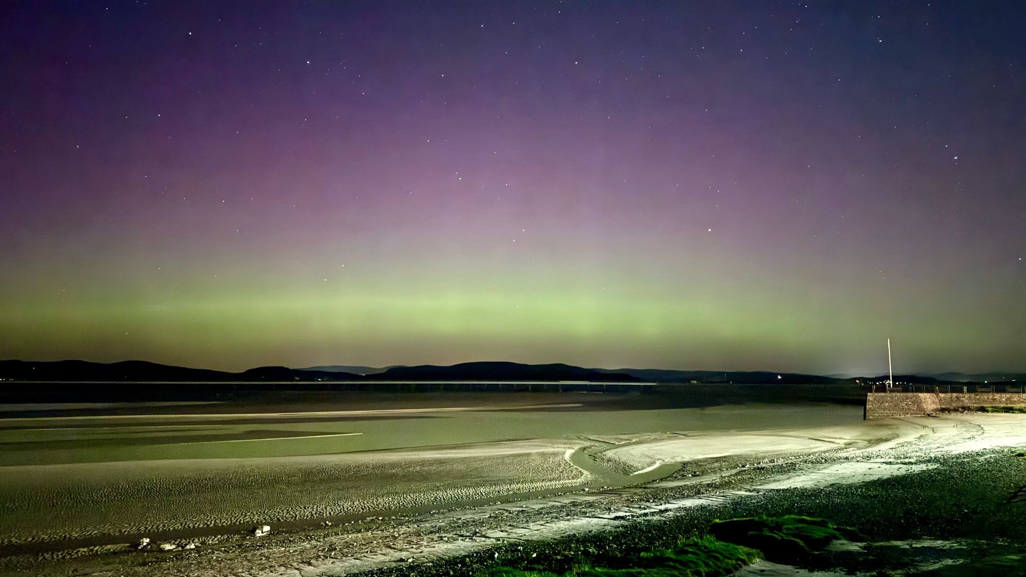 View of the aurora from Arnside.