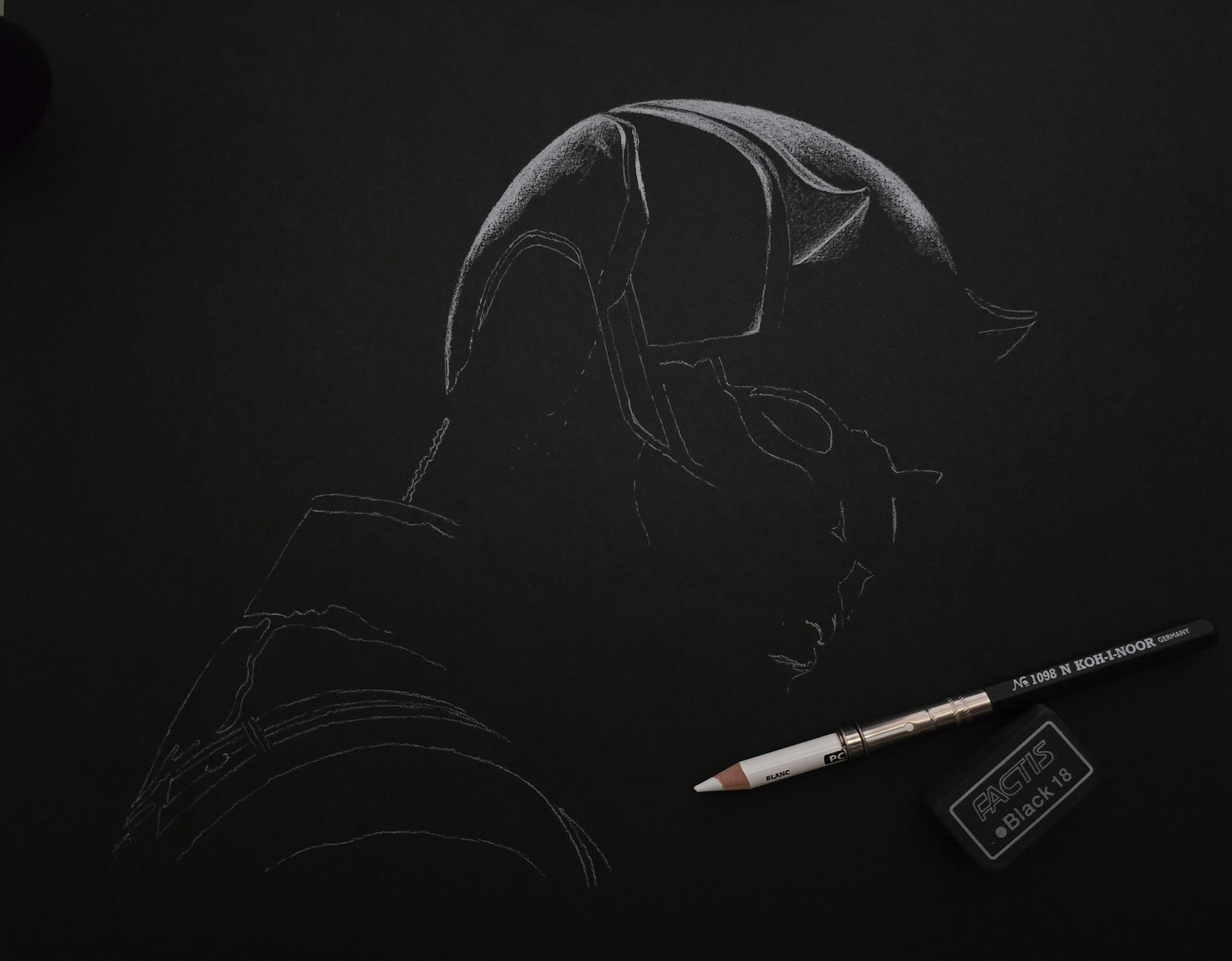 Some shading progress in the development of a Daredevil illustration 