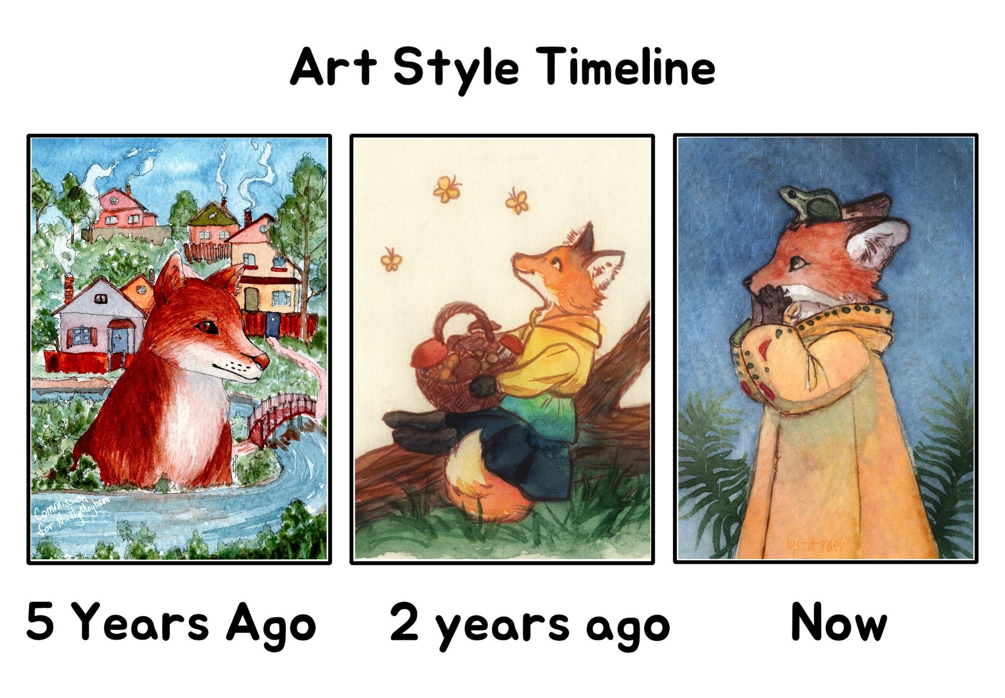 #artstyletimeline with foxies