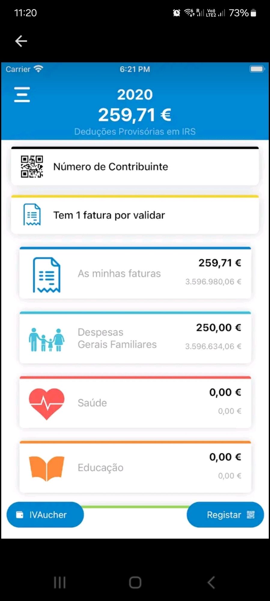 Visualisation du système portugais de déduction de TVA des impôts sur le revenu