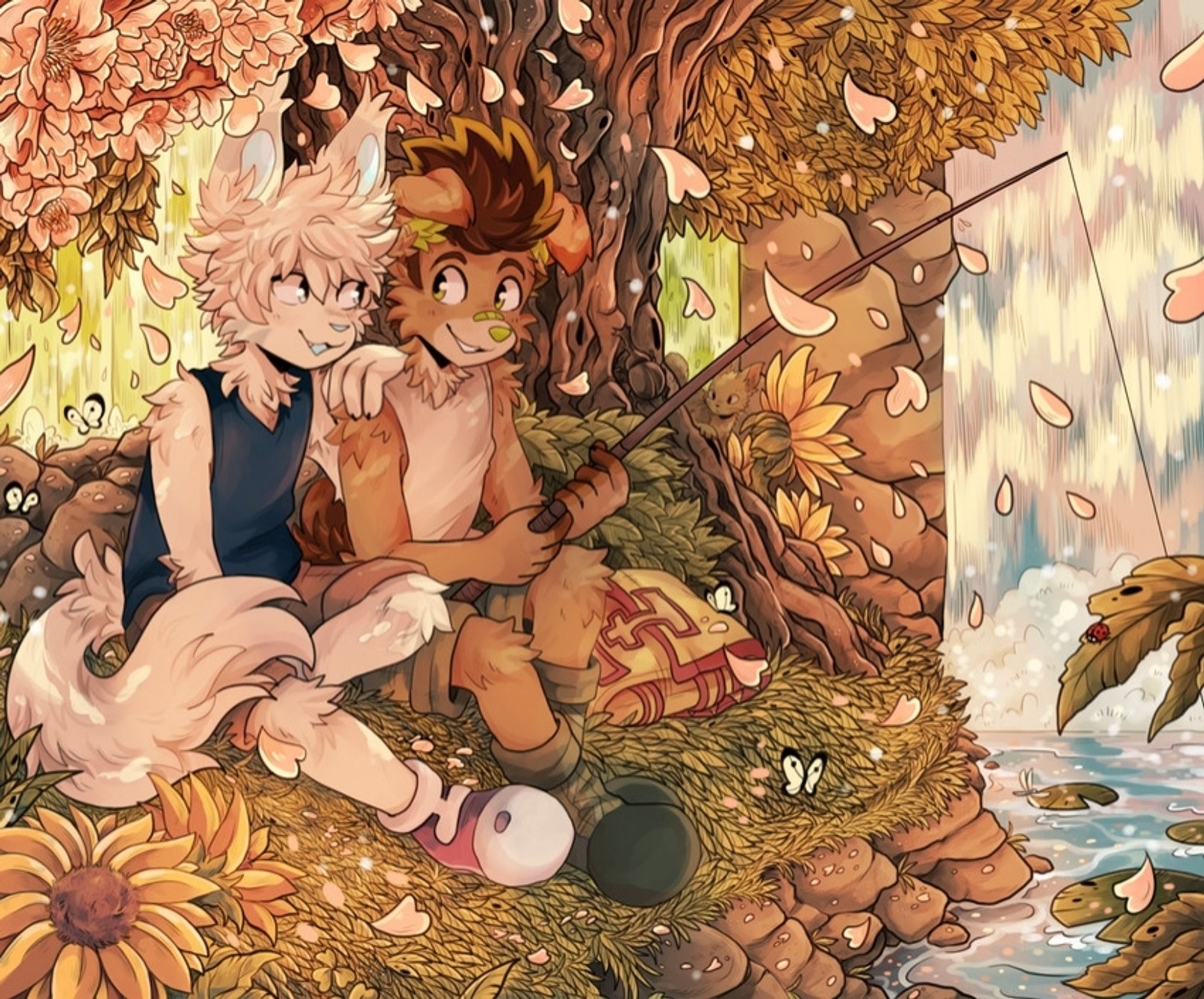 Furry Gon and Killua totally just friends even though Killua said Gon is "light itself". - artist I think is Sherwind