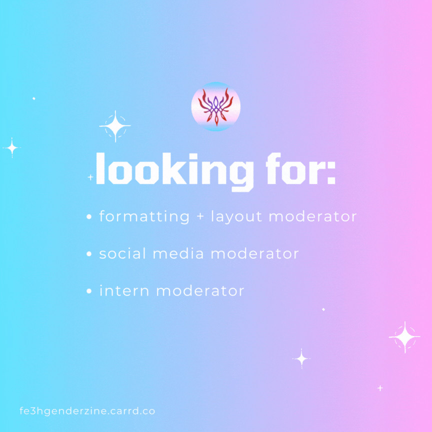 Looking for: - formatting + layout mod - social media mod - intern mod