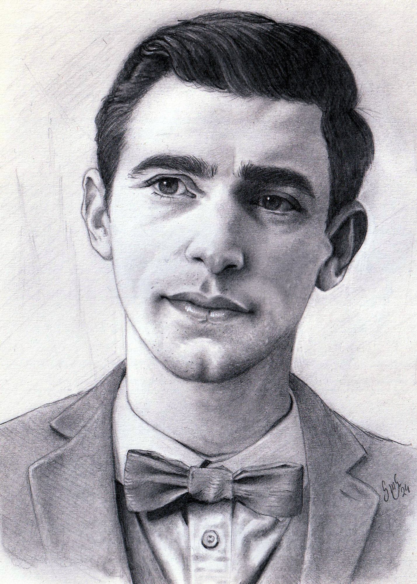 Pencil portrait of Edwin Payne from Dead Boy Detectives.