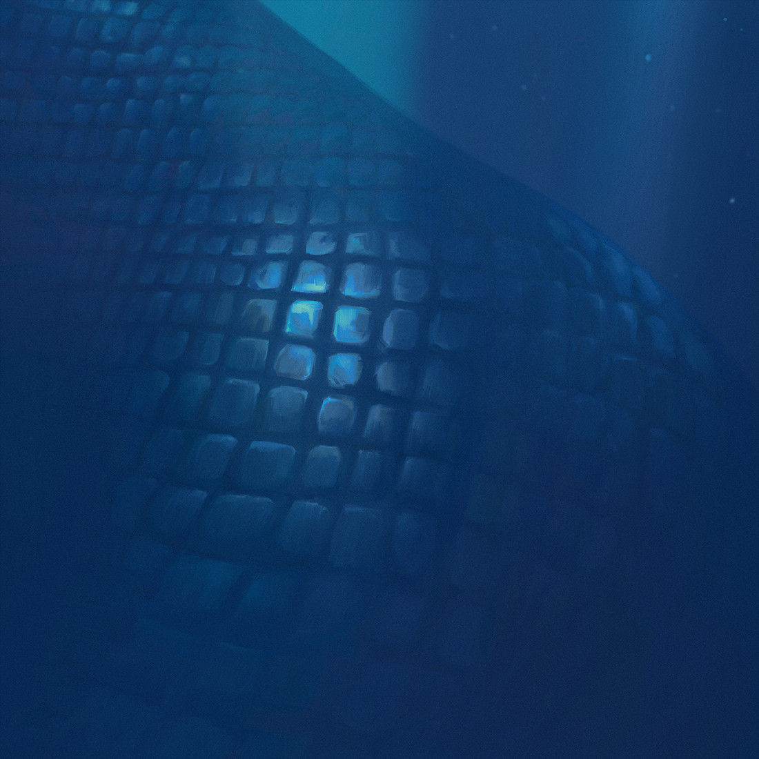 Illustration closeup of giant sea serpent scales