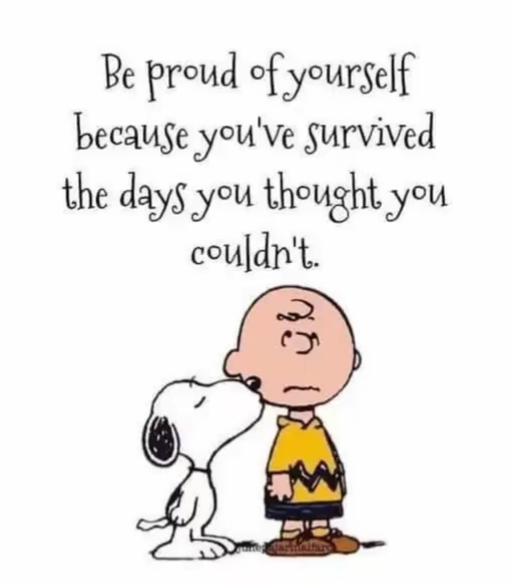 Be proud of yourself because you've survived the days you thought you couldn't.