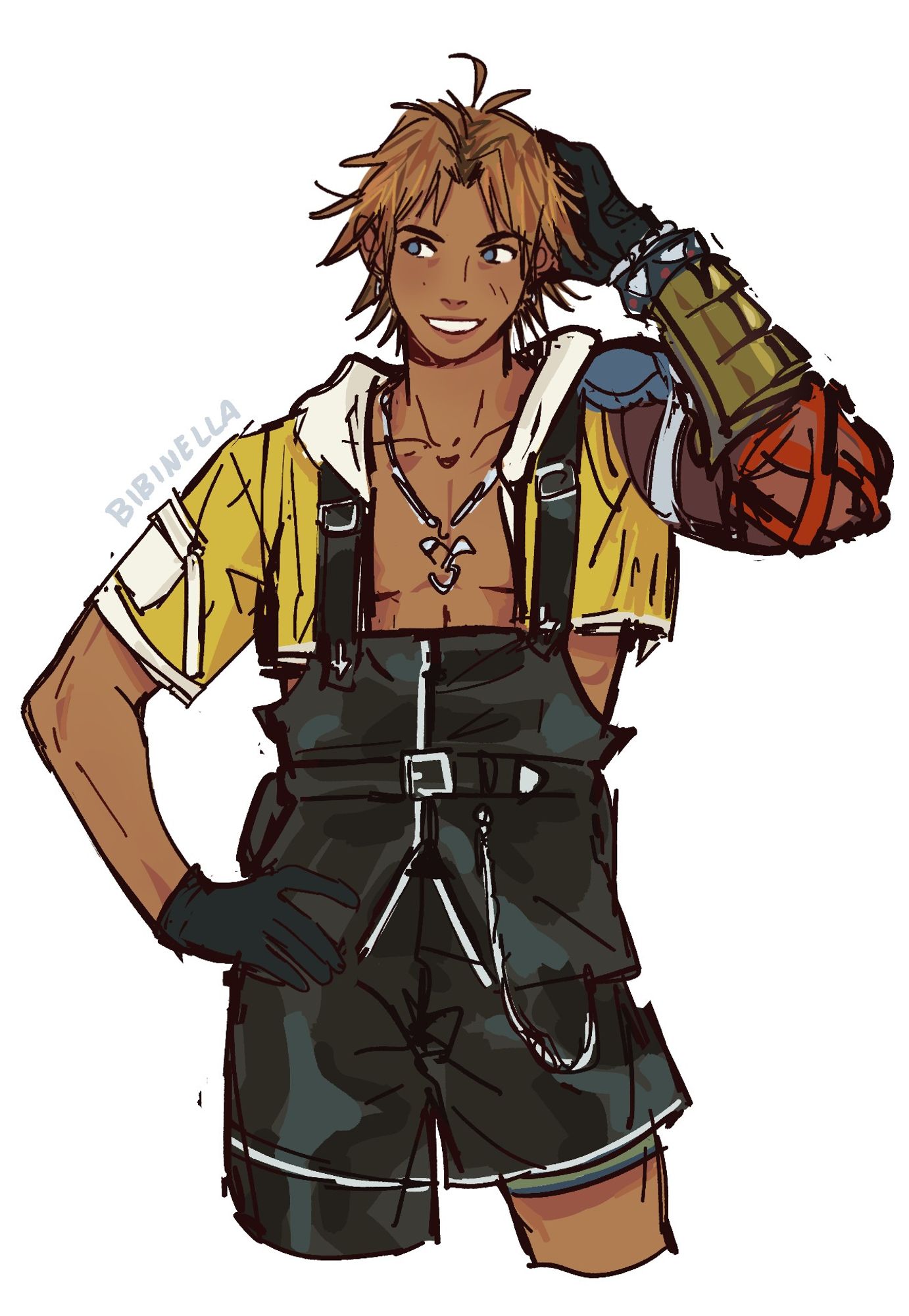 Illustration of Tidus from Final Fantasy X made by me (bibinella)