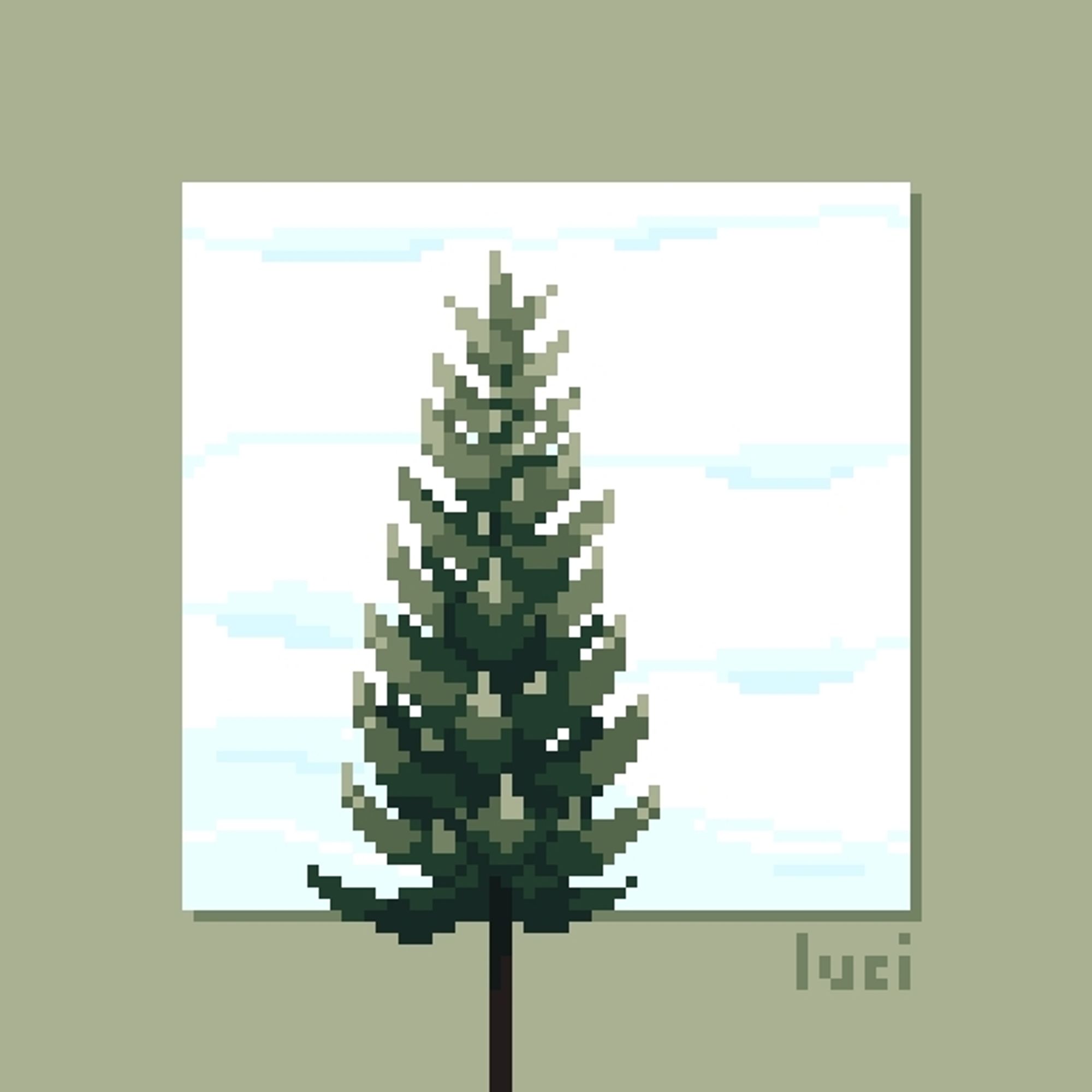 pixel art of a doug fir