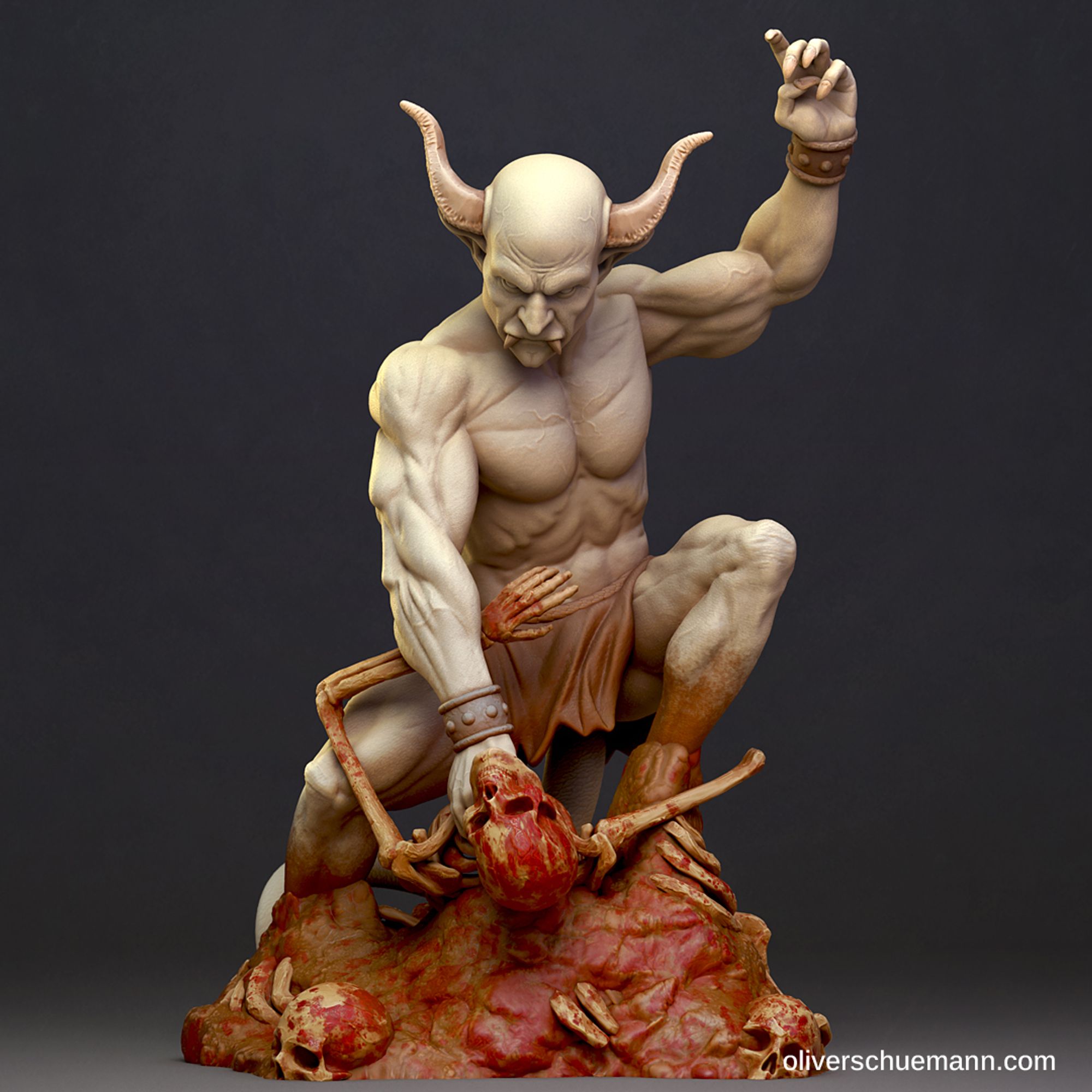 Demon Metal Statue front view