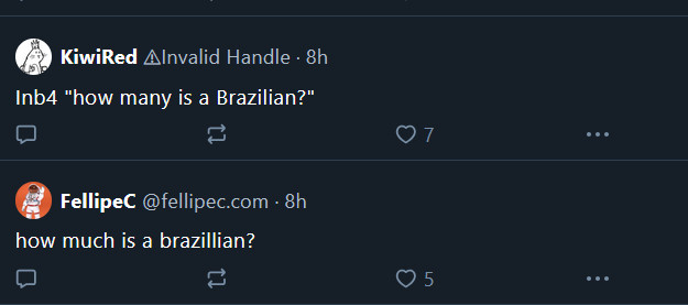 Inb4 "how many is a Brazillian"
next  post: "how much is a brazillian