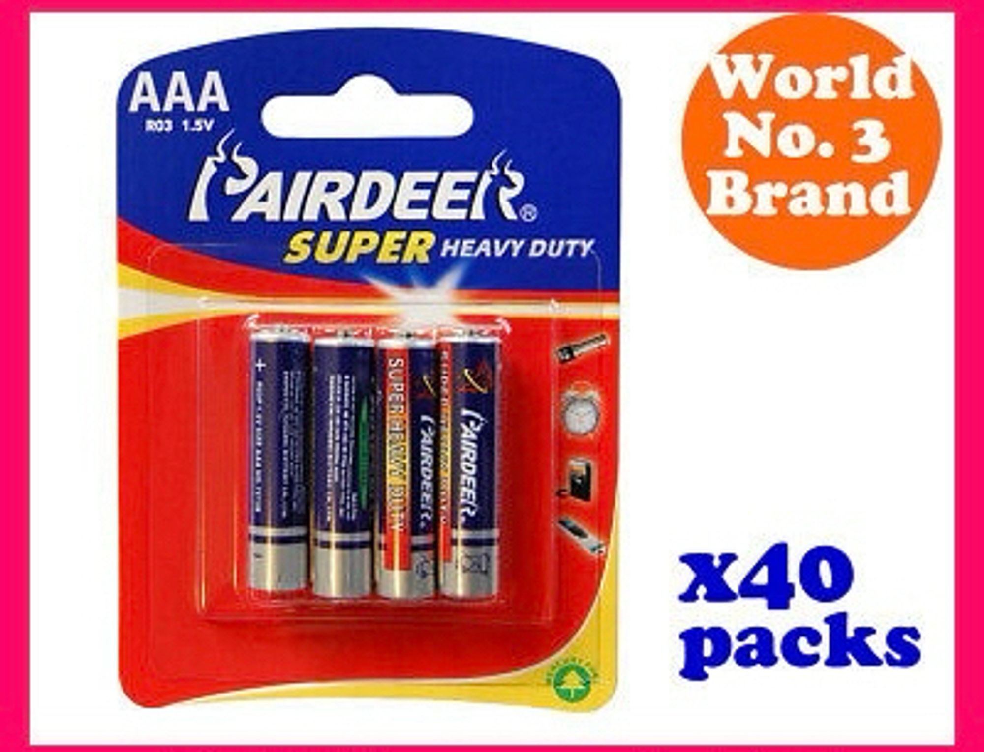 Pair Deer brand batteries "world no. 3 brand"